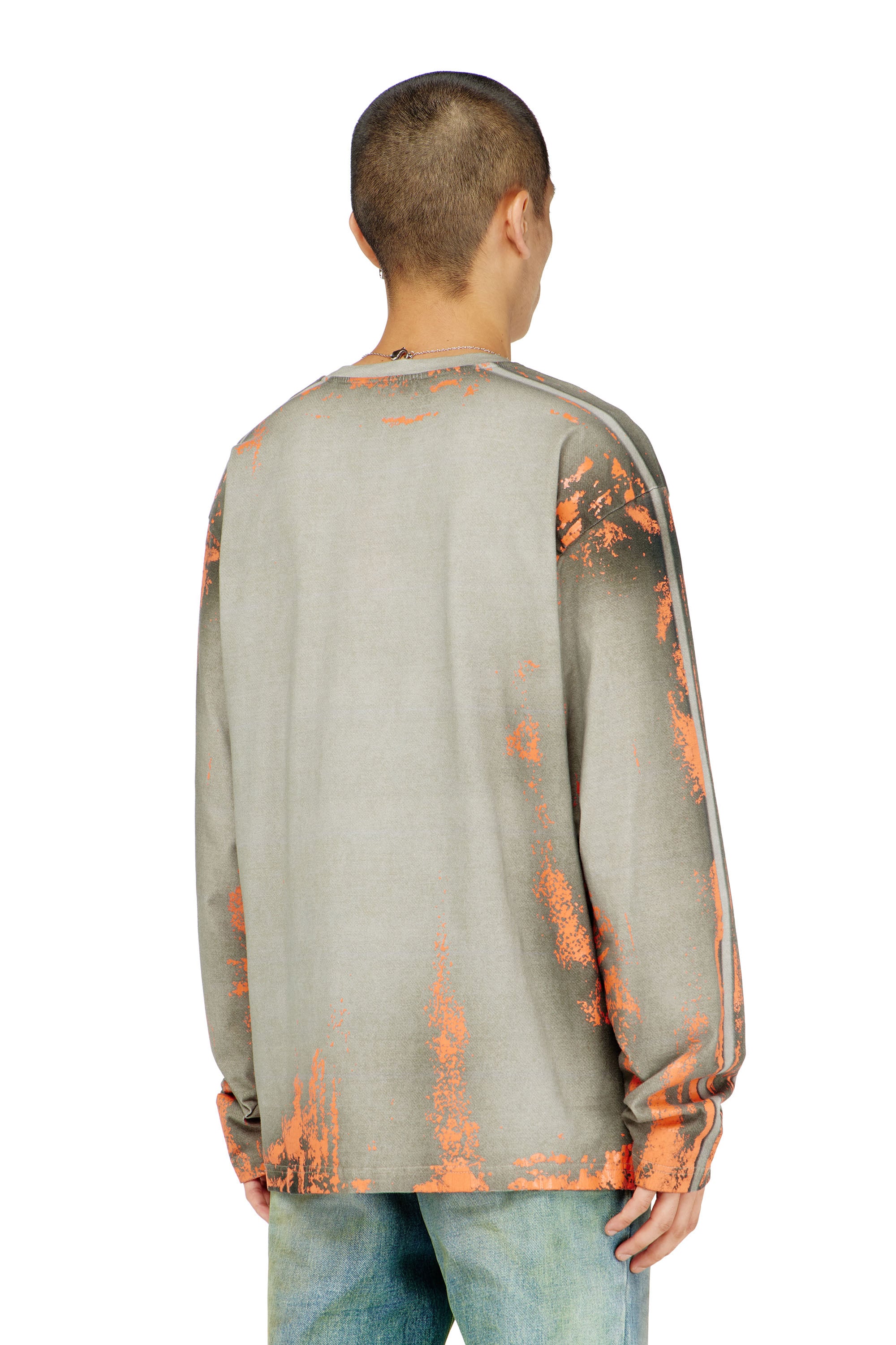 Diesel - T-FILMY, Camiseta de manga larga de jersey efecto agrietado Hombre in Multicolor - 4