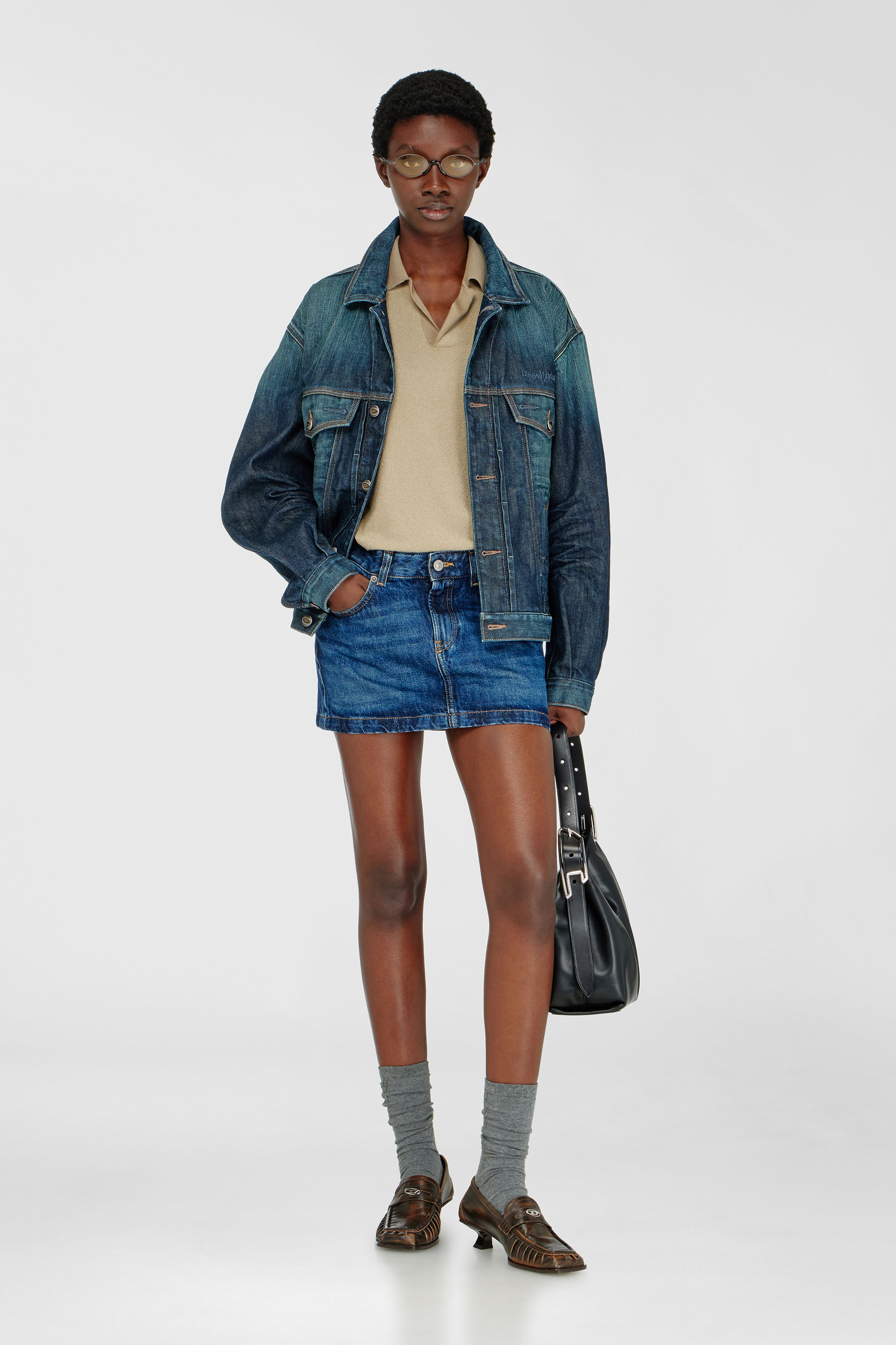 Diesel - DE-RON, Minifalda en denim Mujer in Azul marino - 1