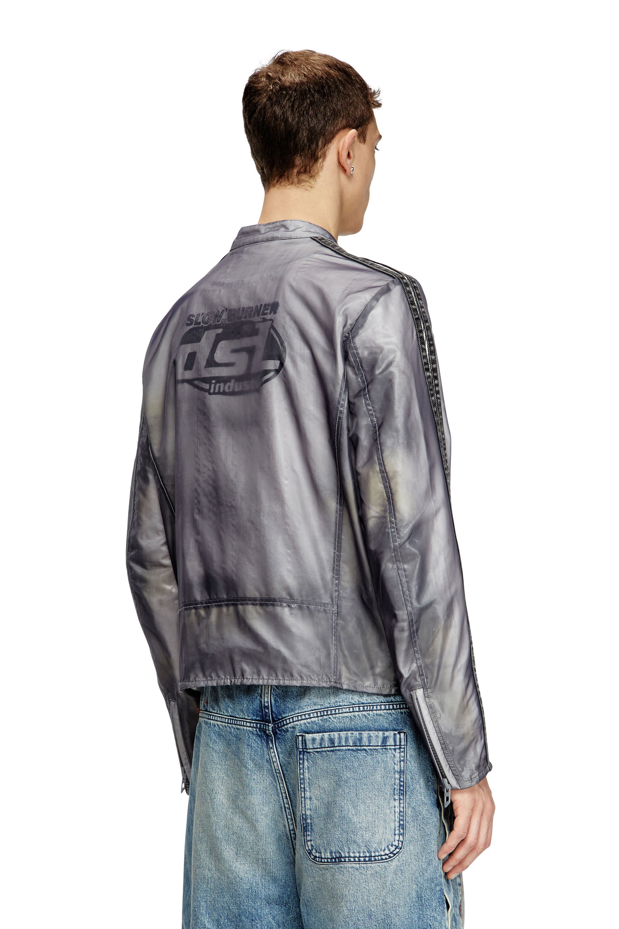 Diesel - J-POP, Chaqueta de motorista con efecto transparente Hombre in ToBeDefined - 4