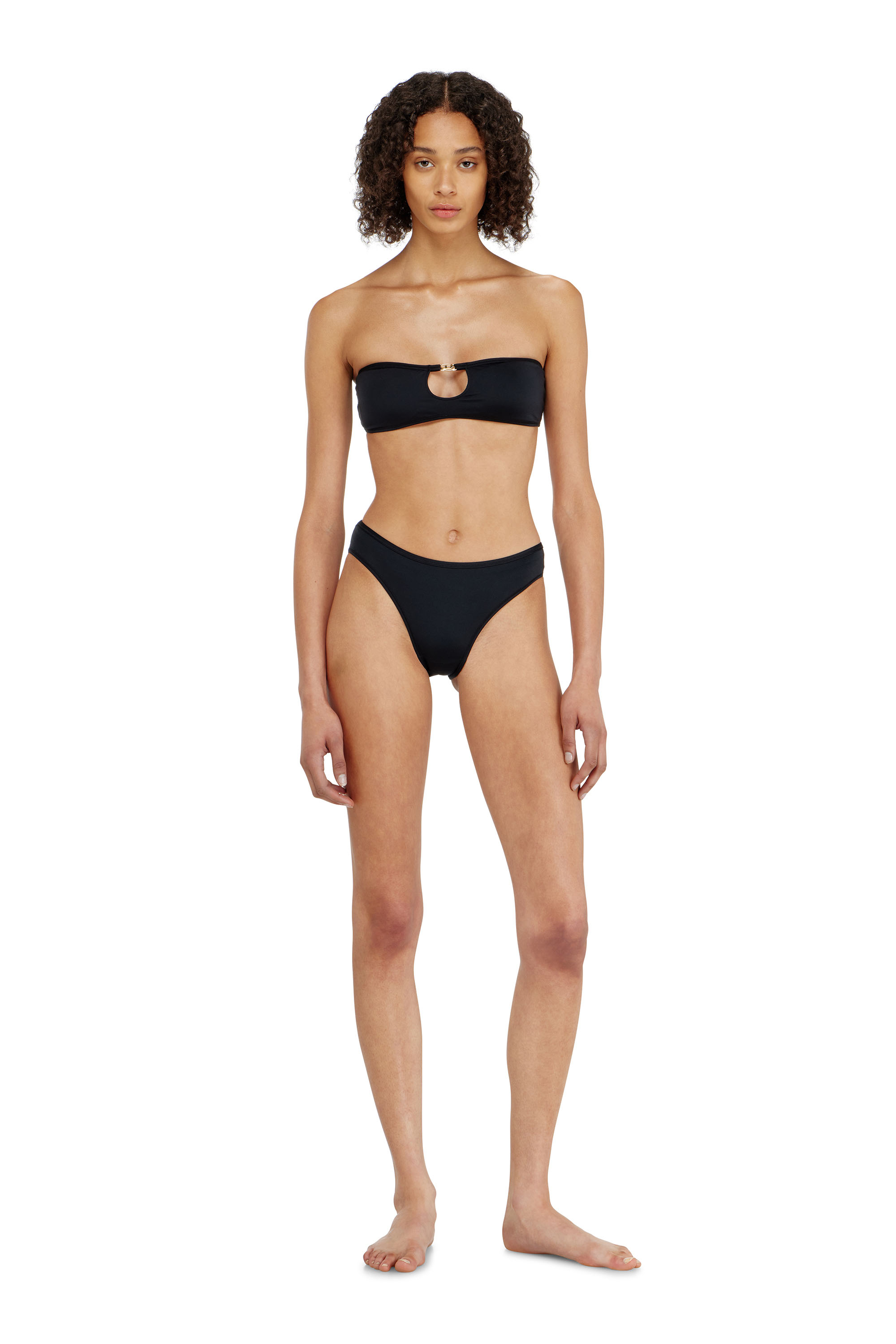 Diesel - ROCHELLE-UTLT, Bandeau bra en con metal Oval D Mujer in Negro - 3