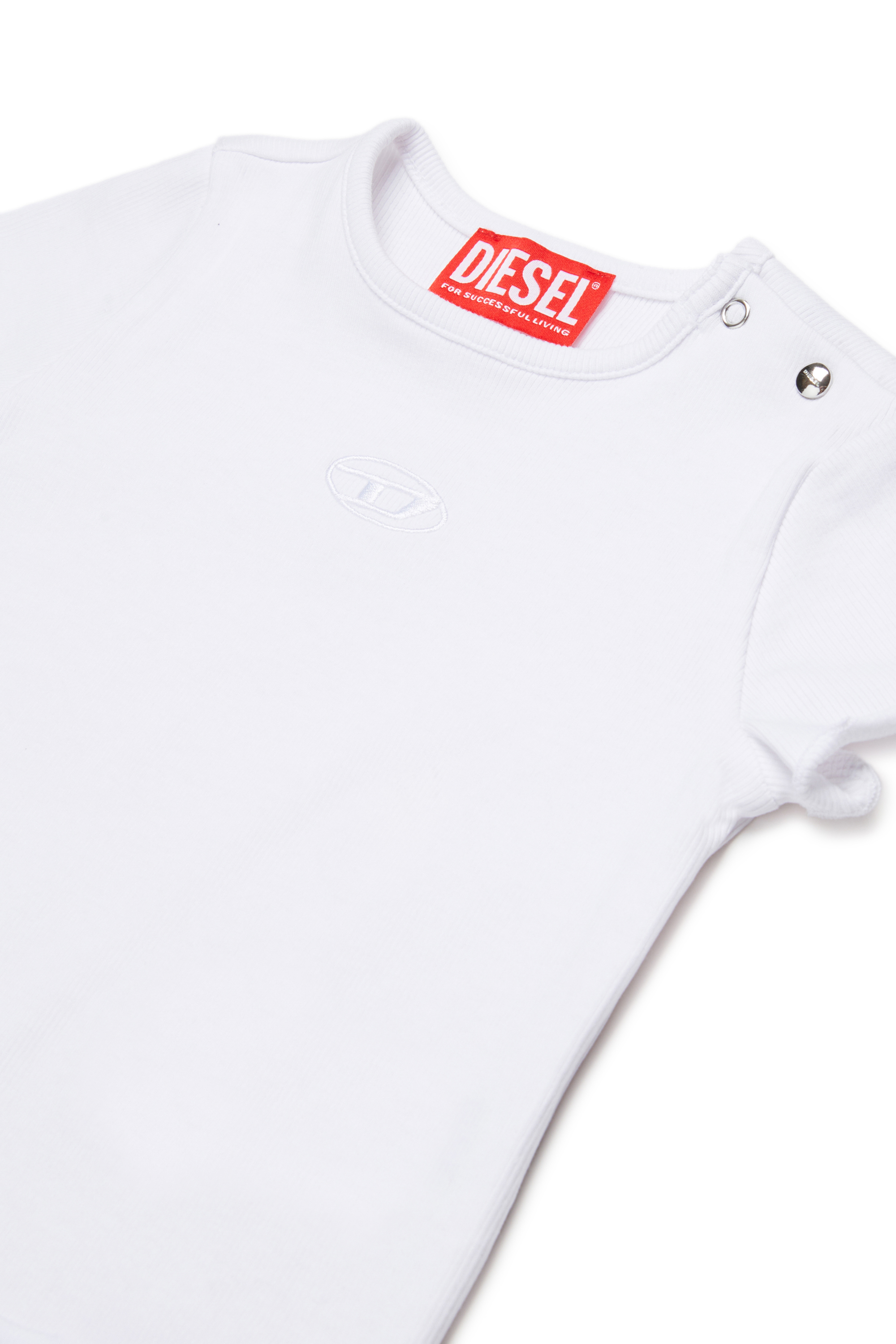 Diesel - TASPYB, Camiseta con dobladillos fruncidos Mujer in Blanco - 3