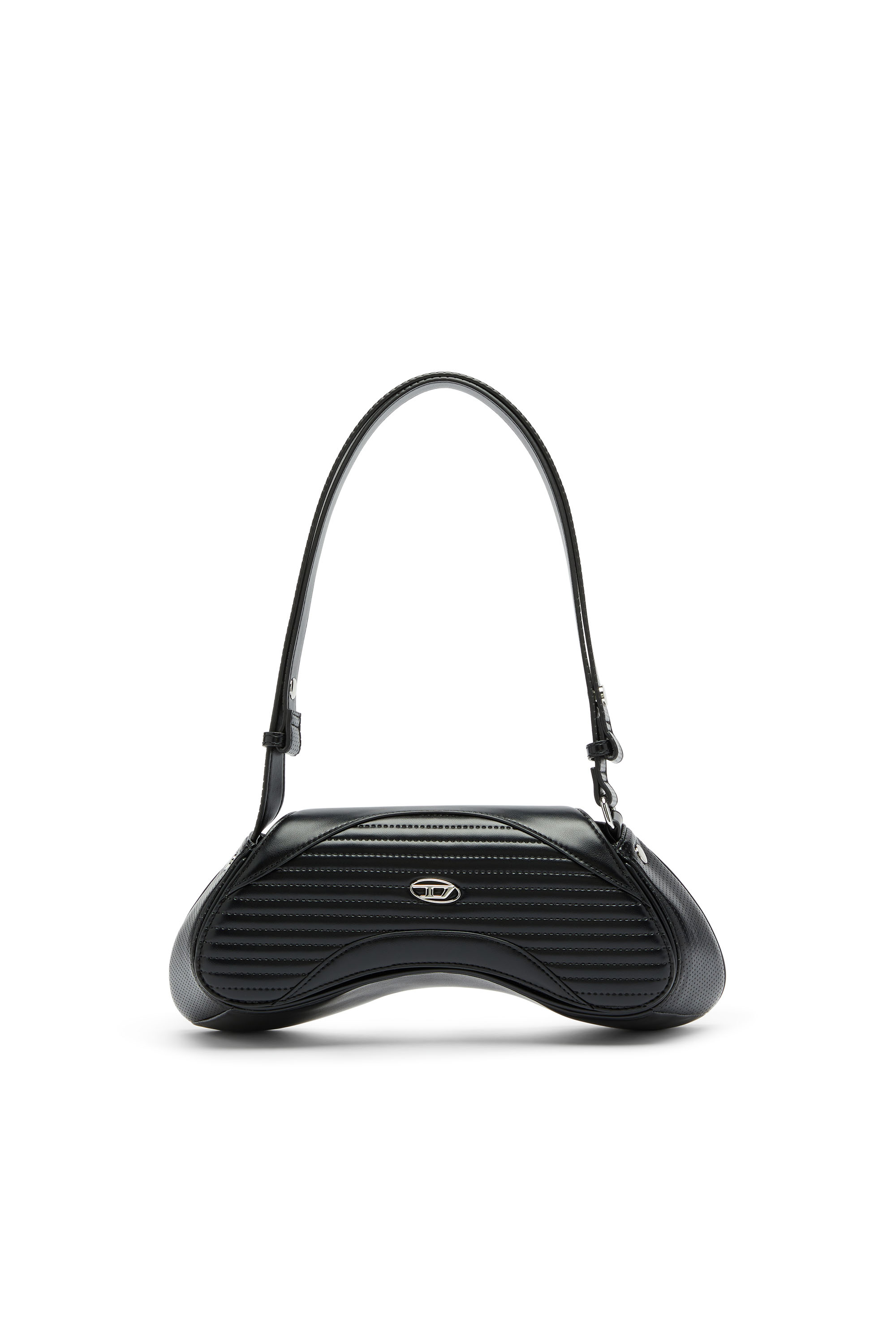 Diesel - PLAY CROSSBODY, Play - Bolso bandolera en PU acolchado perforado Mujer in Negro - 1