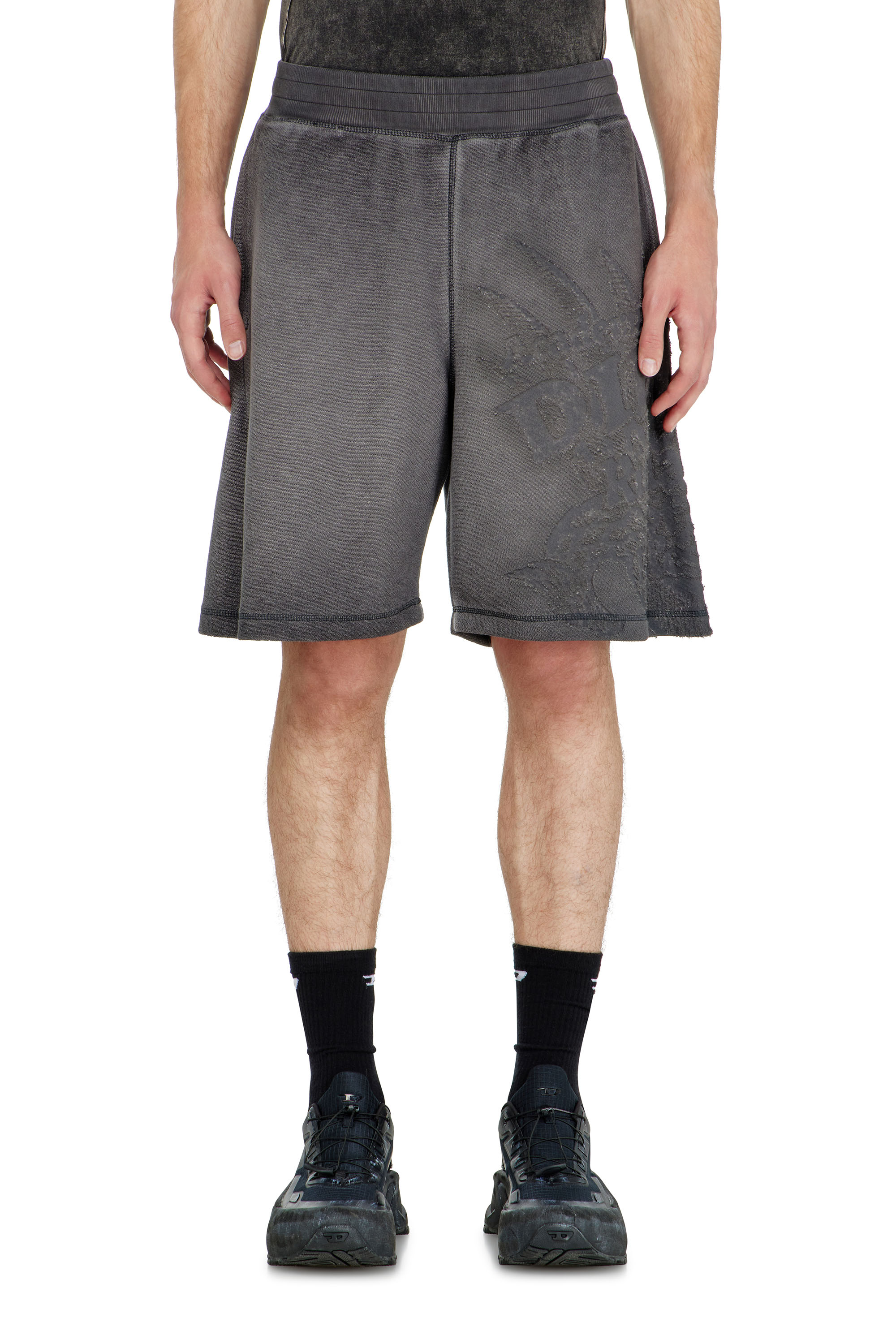 Diesel - P-RAWCROW, Pantalones cortos tipo sudadera con motivos devor&eacute; Hombre in ToBeDefined - 2