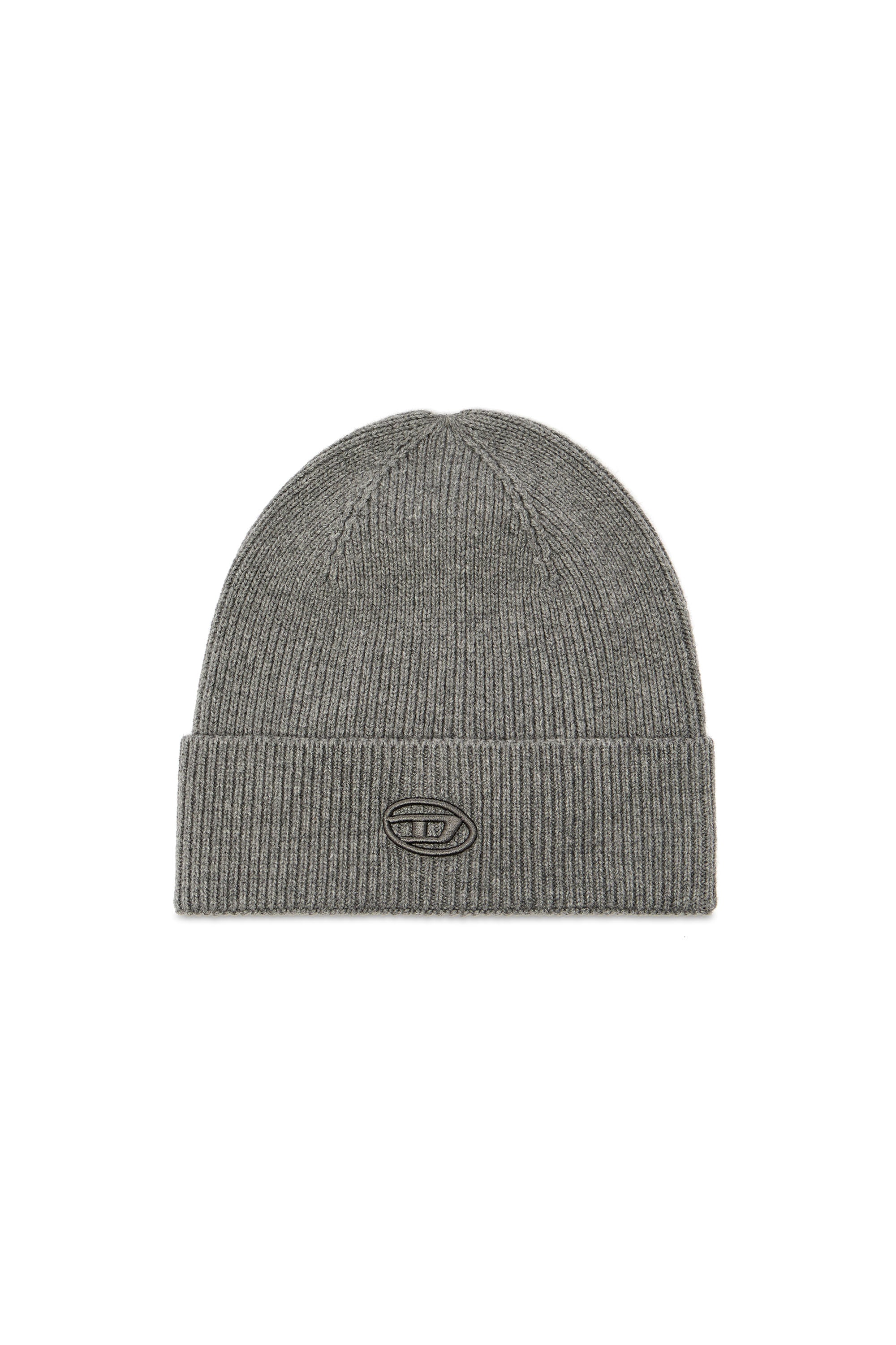 Diesel - K-CODER-FULLY B, Gorro en canal&eacute; con la D bordada Unisex in Gris - 1