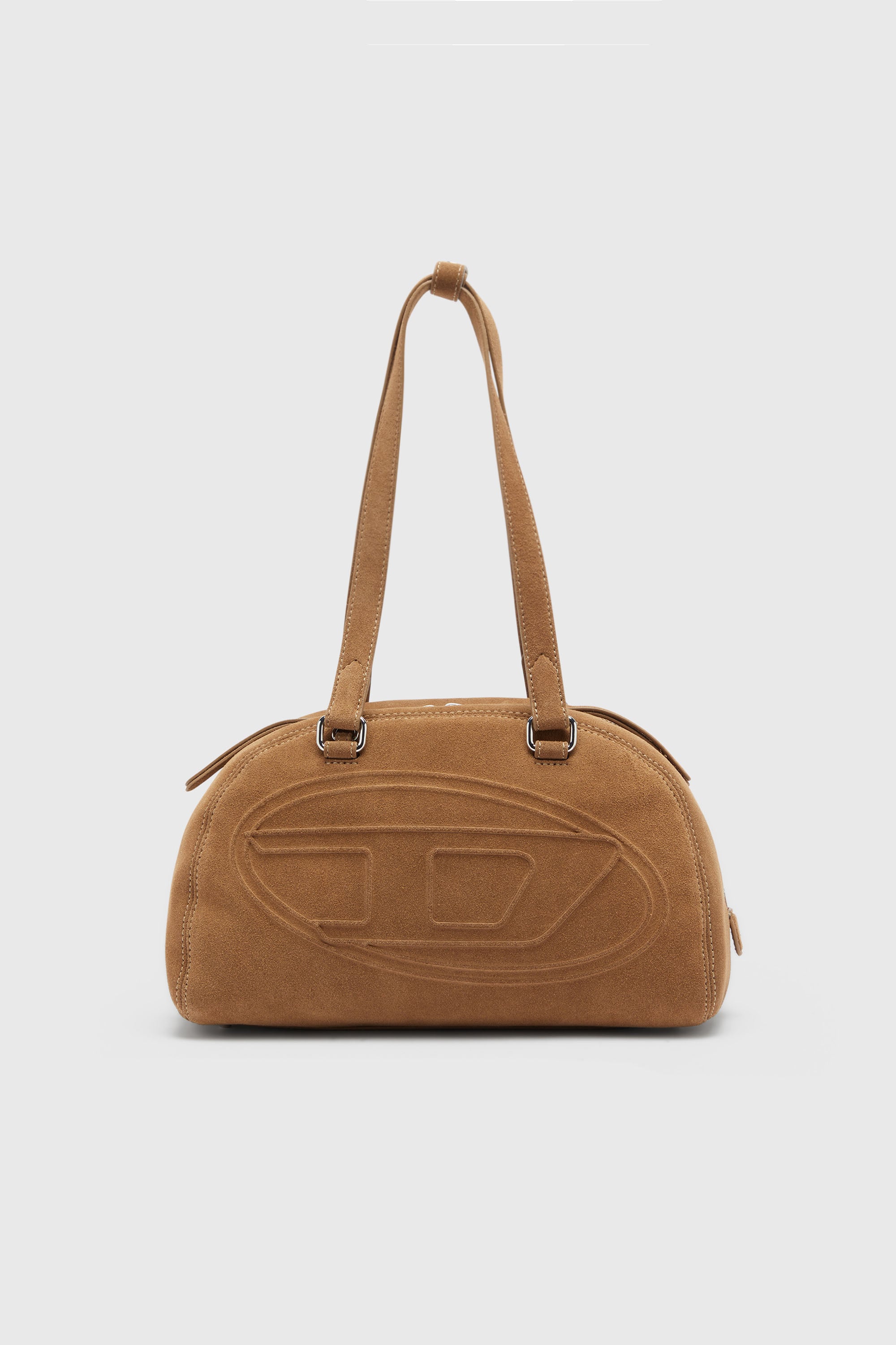 Diesel - 1DR DOME SHOULDER, 1DR Dome-Bolso de hombro en ante con Logo Oval D Unisex in Beige - 1