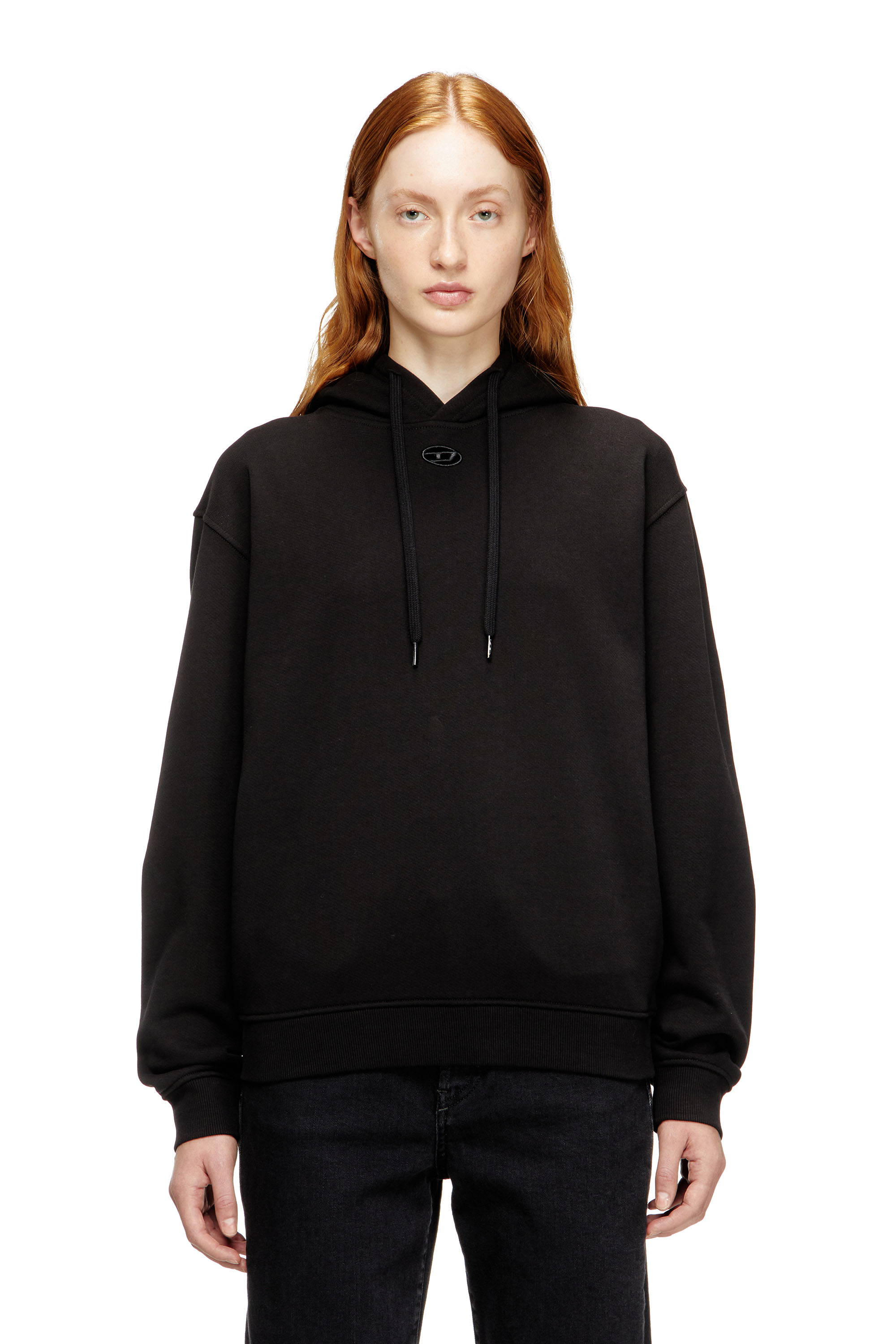 Diesel - F-NORMY-HOOD-OD, Sudadera con capucha de algodón con logo Oval D Mujer in ToBeDefined - 1