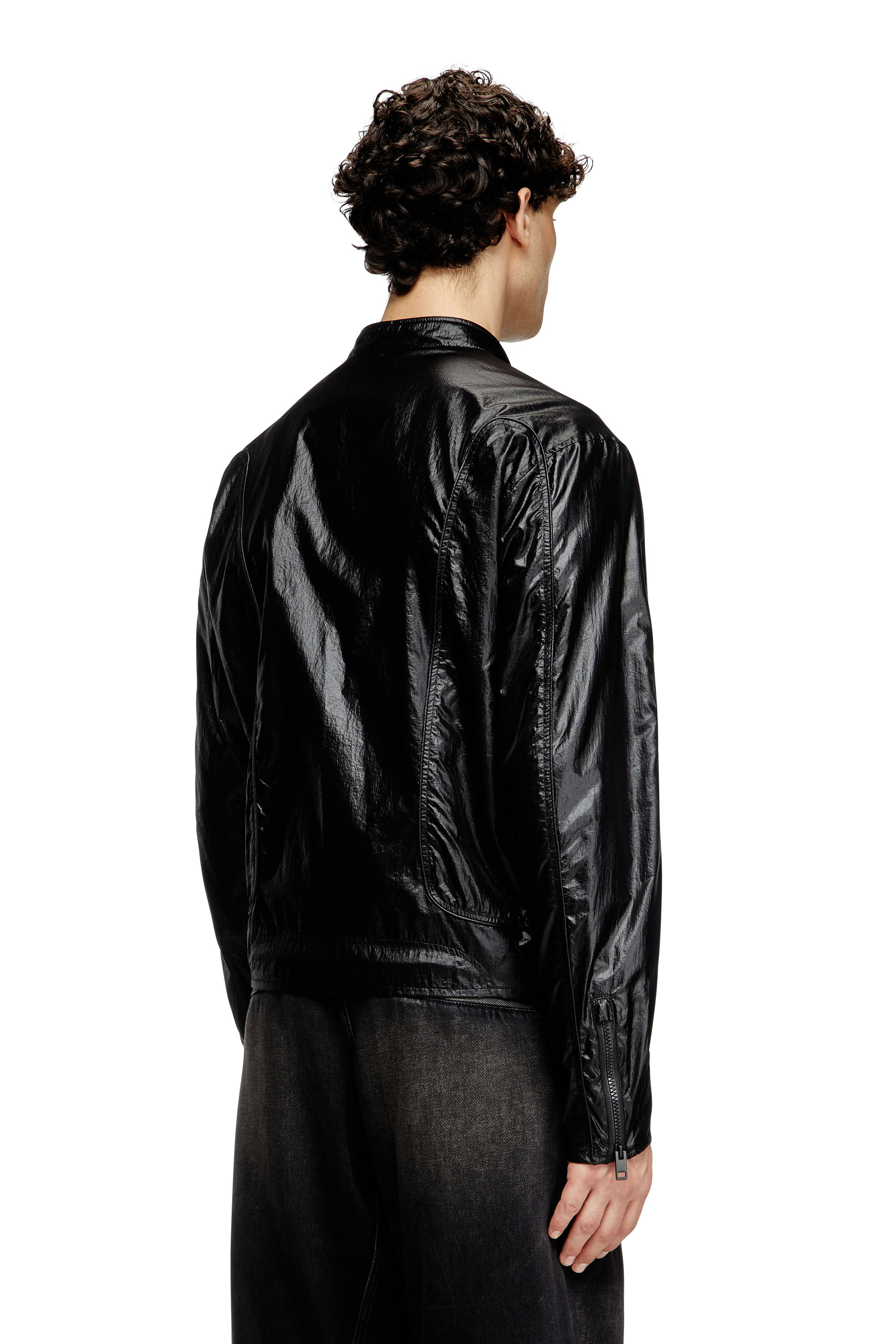 Diesel - J-CLAYS, Chaqueta biker de ripstop brillante Hombre in Negro - 4