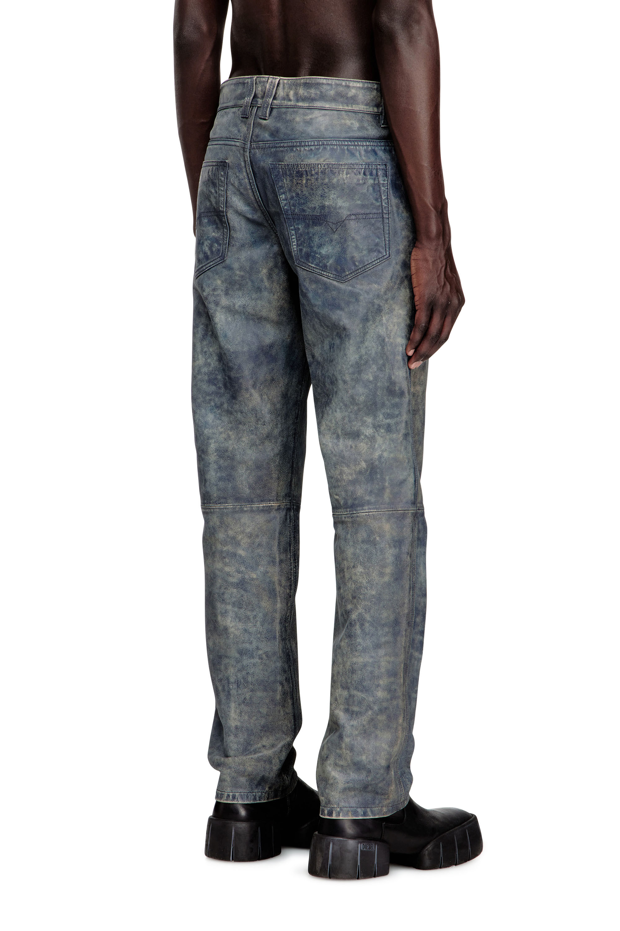 Diesel - P-VYLL-QMBW, Pantalones de cuero corte vaquero Hombre in Azul marino - 4