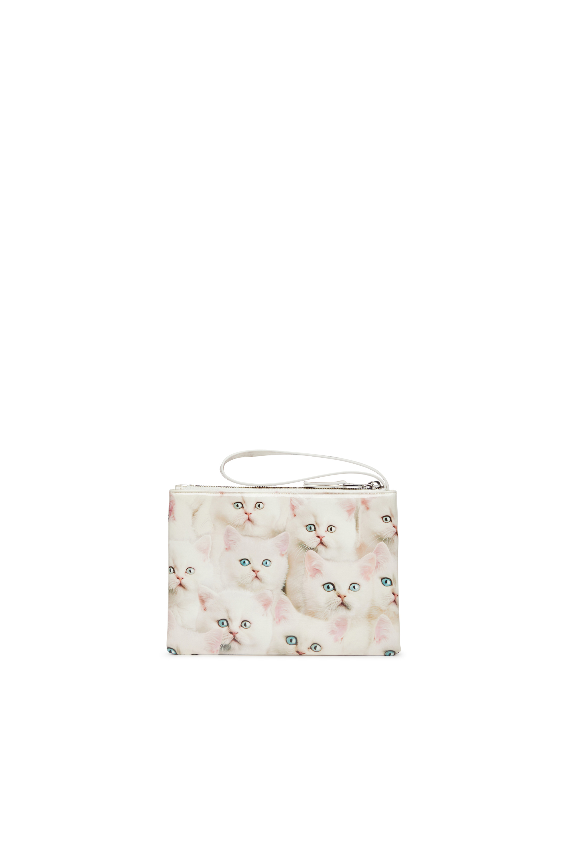 Diesel - PLAY POUCH II, Monedero de poliuretano brillante estampado Mujer in Blanco - 2