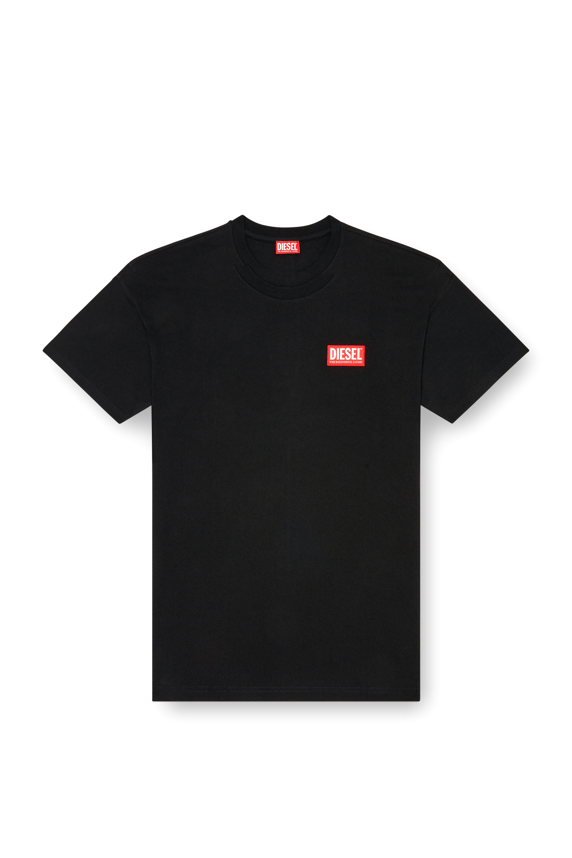 Diesel - T-BOXT-LAB, Camiseta con parche del logotipo en jacquard Hombre in Negro - 2