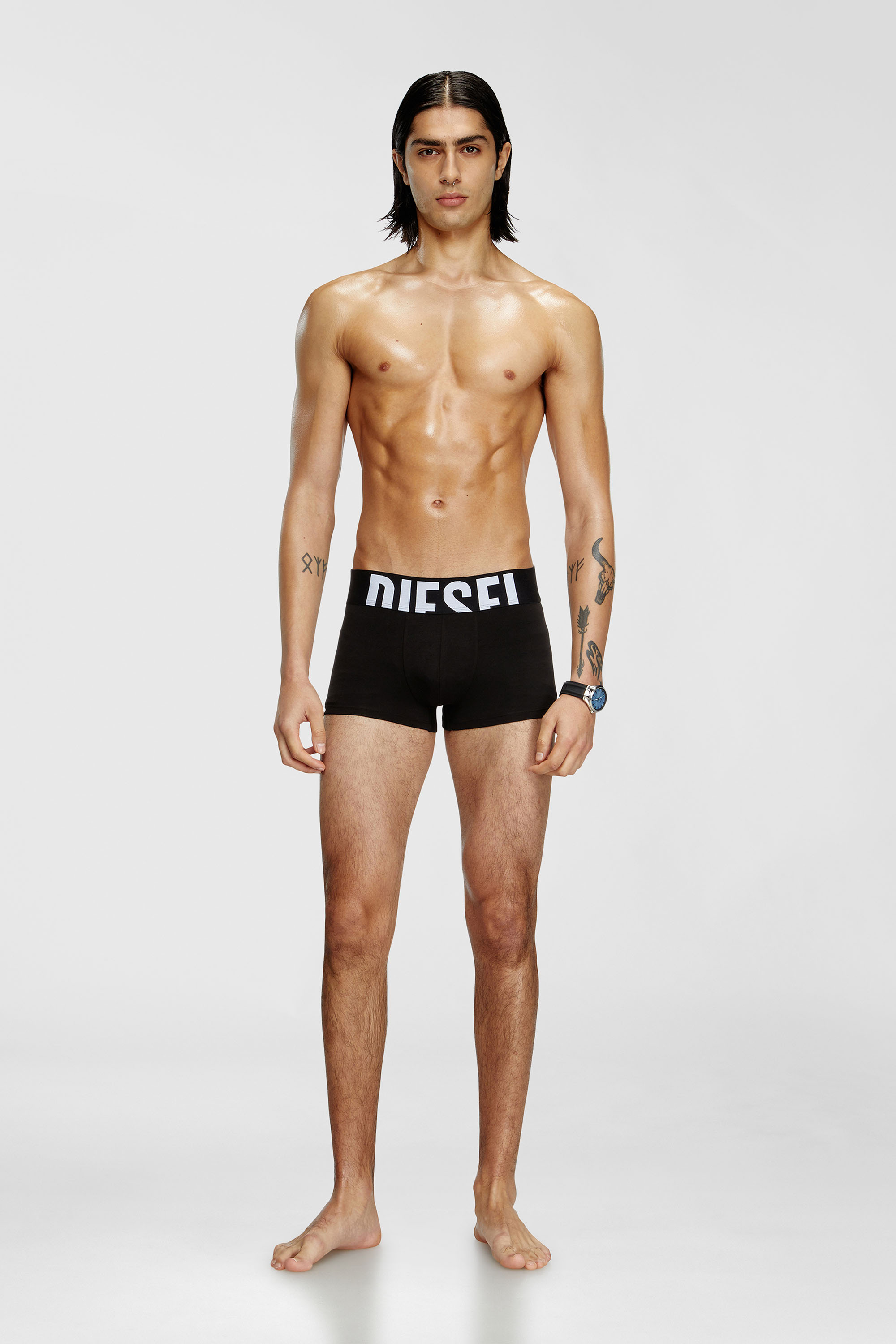 Diesel - UMBX-DAMIENTHREEPACK-5.5EL, Paquete de tres b&oacute;xers ajustados de algod&oacute;n el&aacute;stico Hombre in Negro - 1