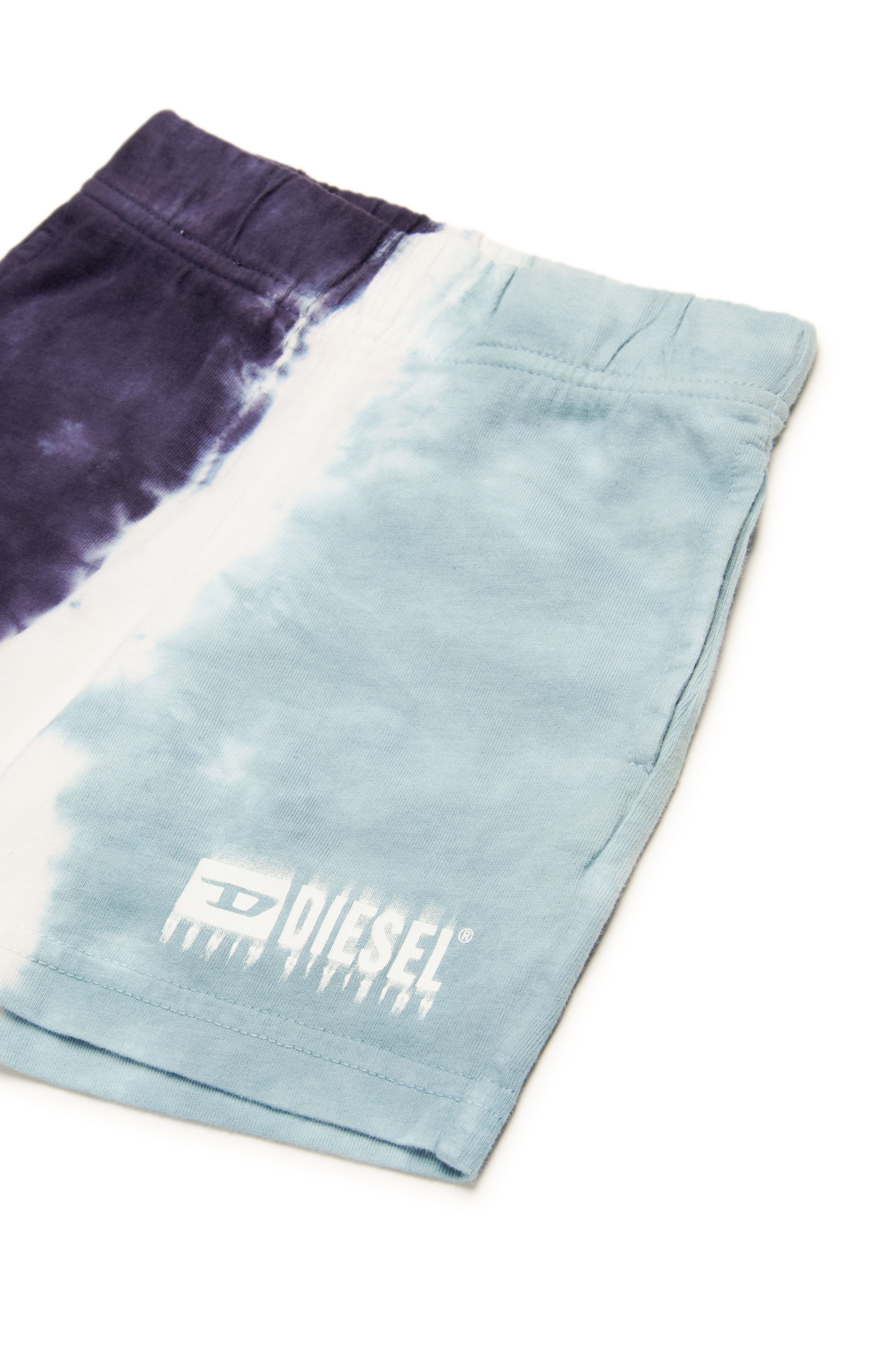 Diesel - PKITEB, Man's Dip-dyed sweat shorts with dégradé logo in Blue - 3