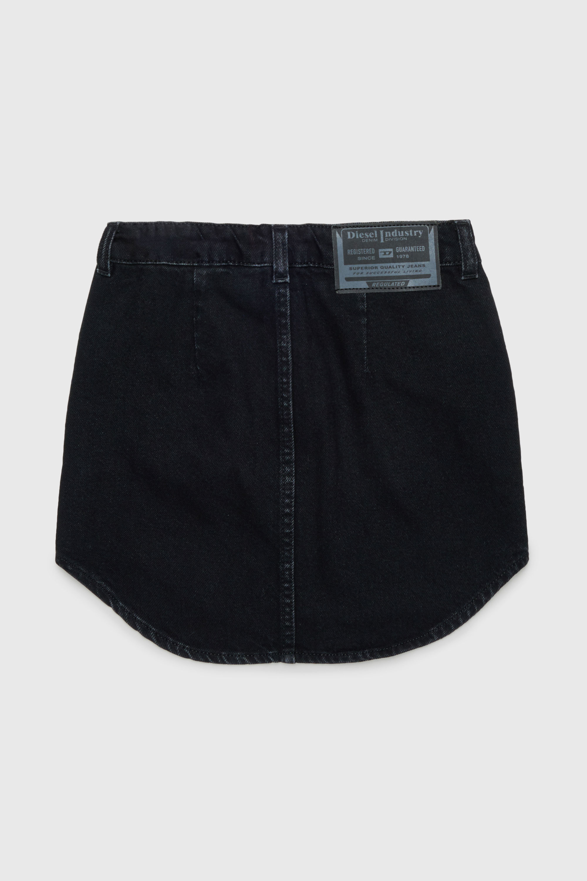 Diesel - GEARD, Woman's Denim mini skirt with curved hem in Black/Dark grey - 2