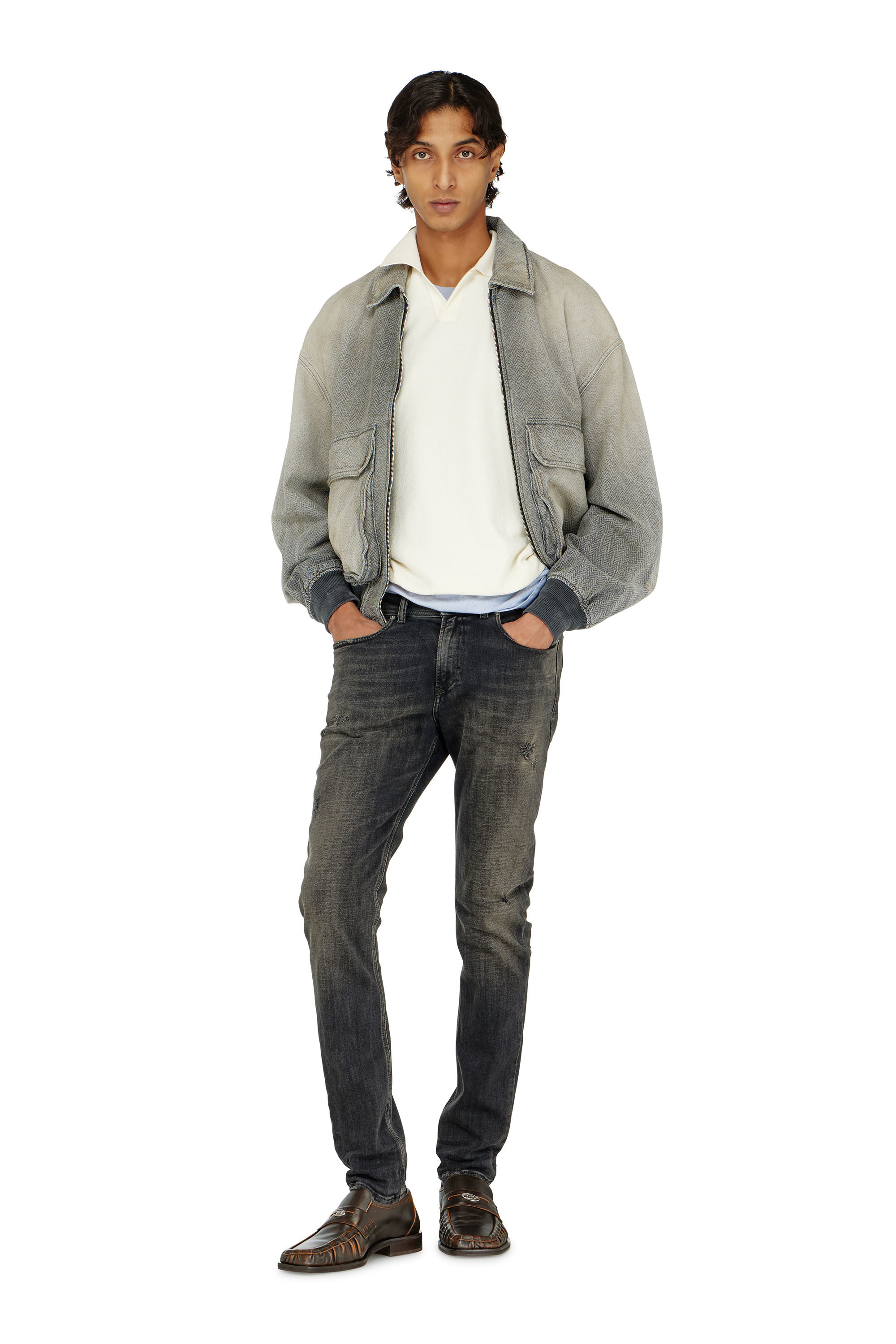 Diesel - Skinny Jeans 1979 Sleenker 09P77 Hombre, Negro/Gris oscuro - 1