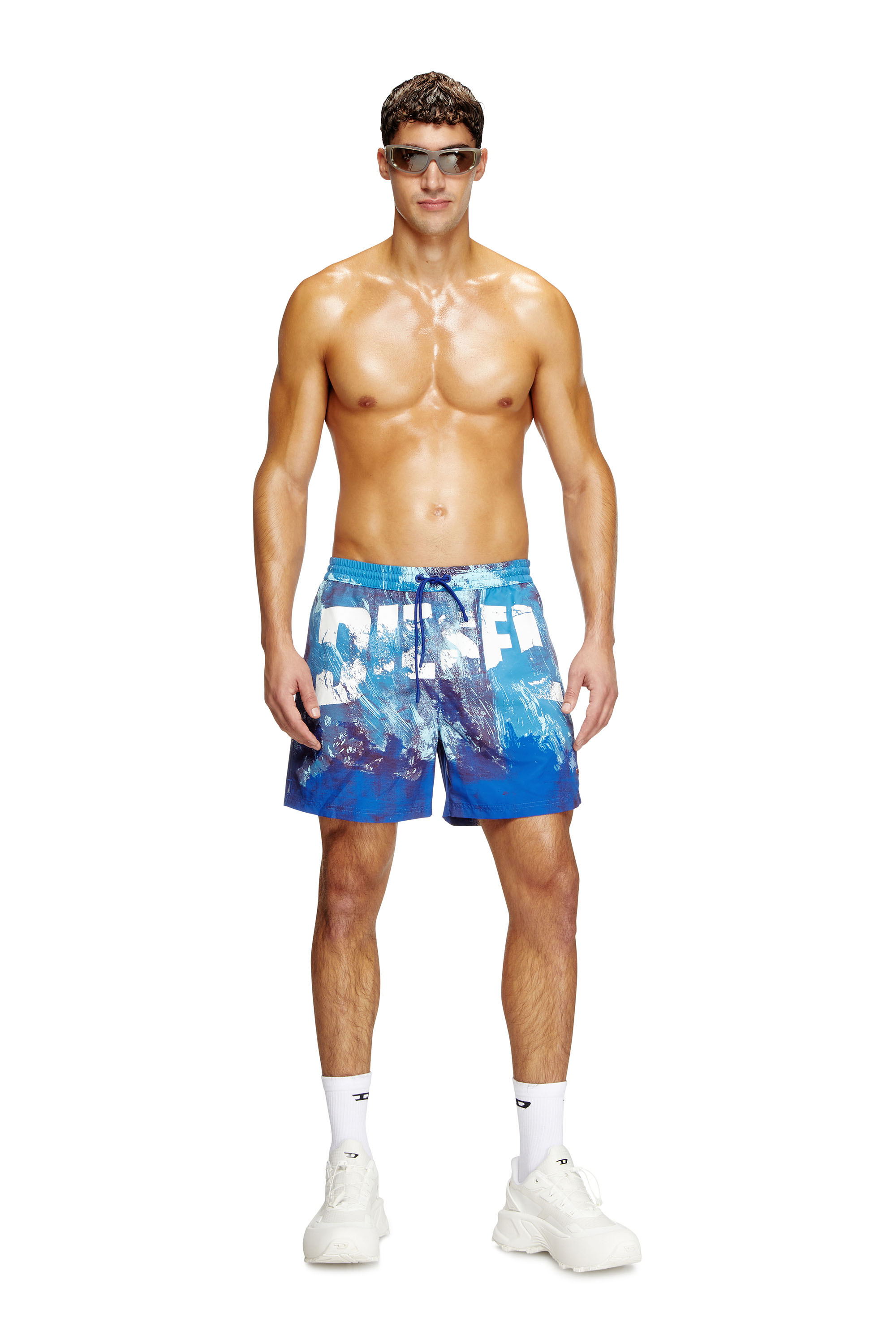 Diesel - RIO-41-D-POP, Bañador de longitud media con estampado gráfico Hombre in Azul marino - 1