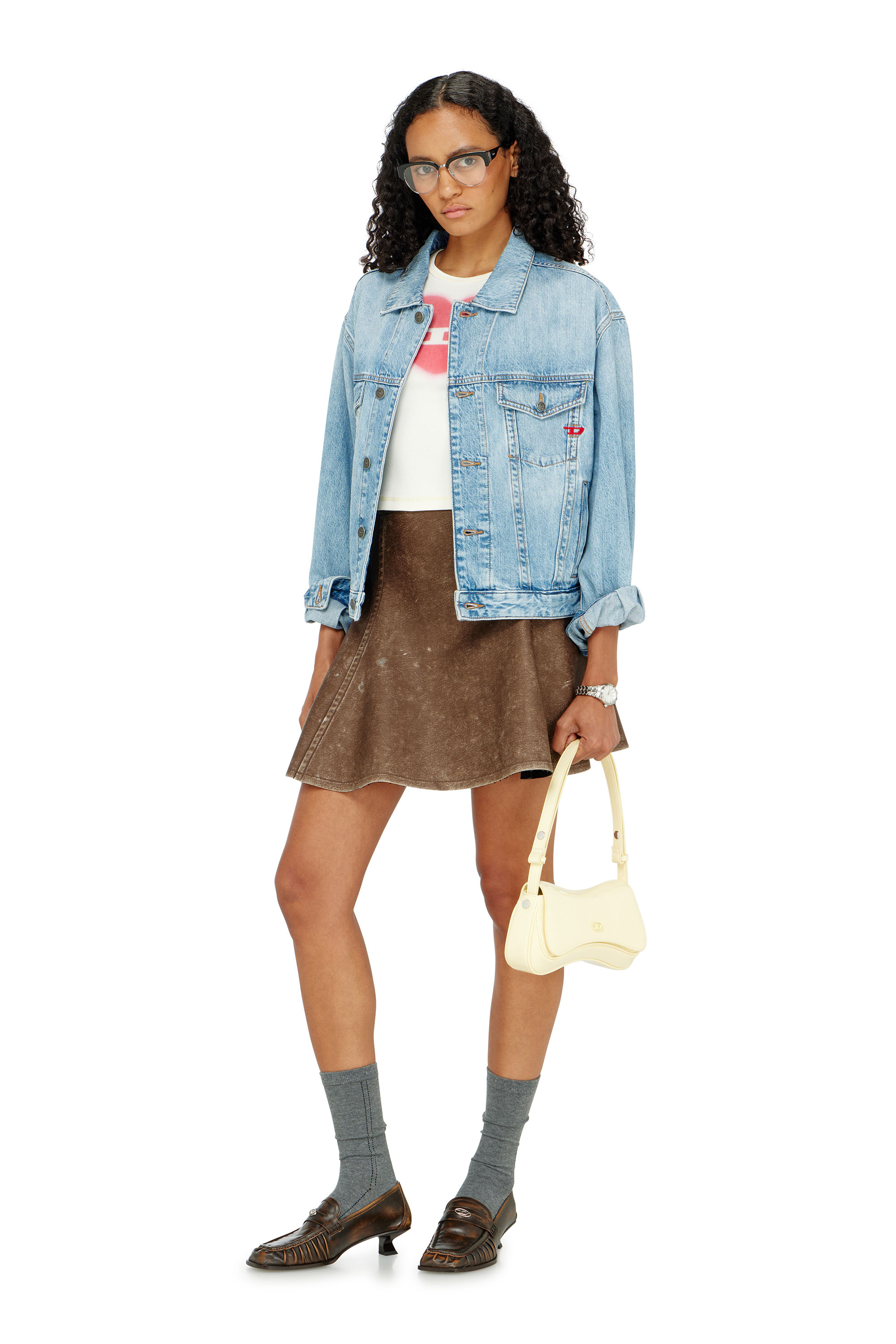 Diesel - T-ELE, Sudadera con coraz&oacute;n D en acuarela Mujer in Blanco - 2