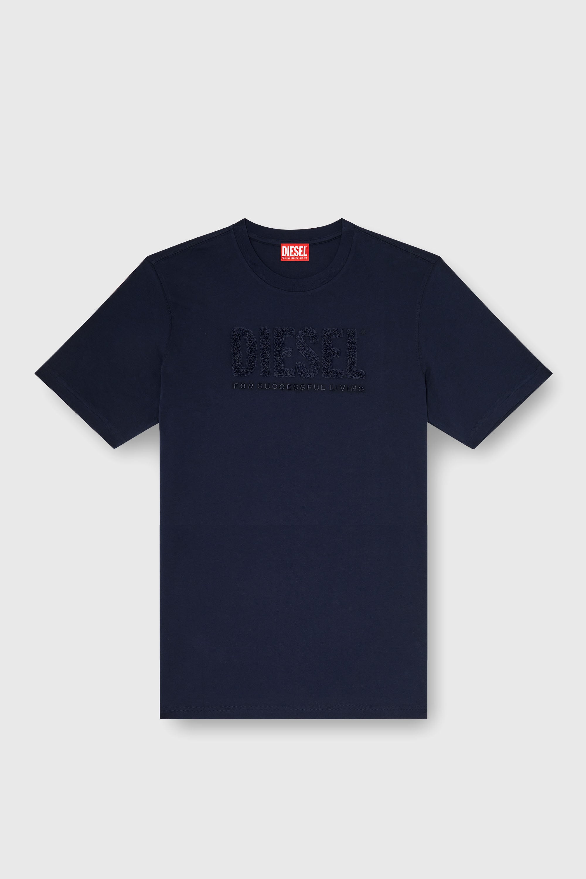 Diesel - T-JUST-OVA-T92, Camiseta de algod&oacute;n con estampado de logotipo Diesel tono sobre tono Hombre in Azul marino - 2