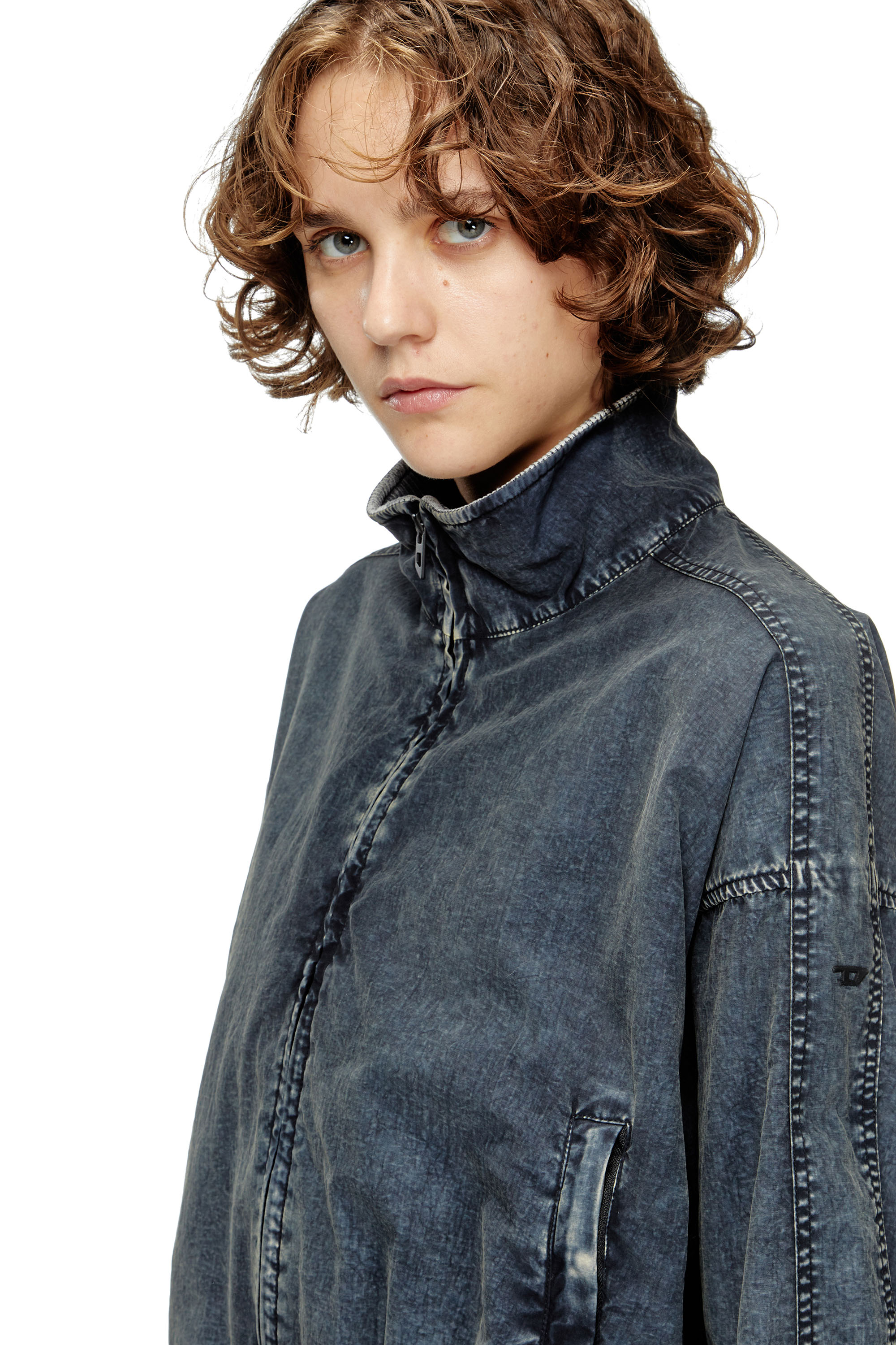 G-LEAM-R1, Azul Oscuro Diesel - G-LEAM-R1, Chaqueta recortada en taslan de nailon reciclado Mujer in Azul marino - 5