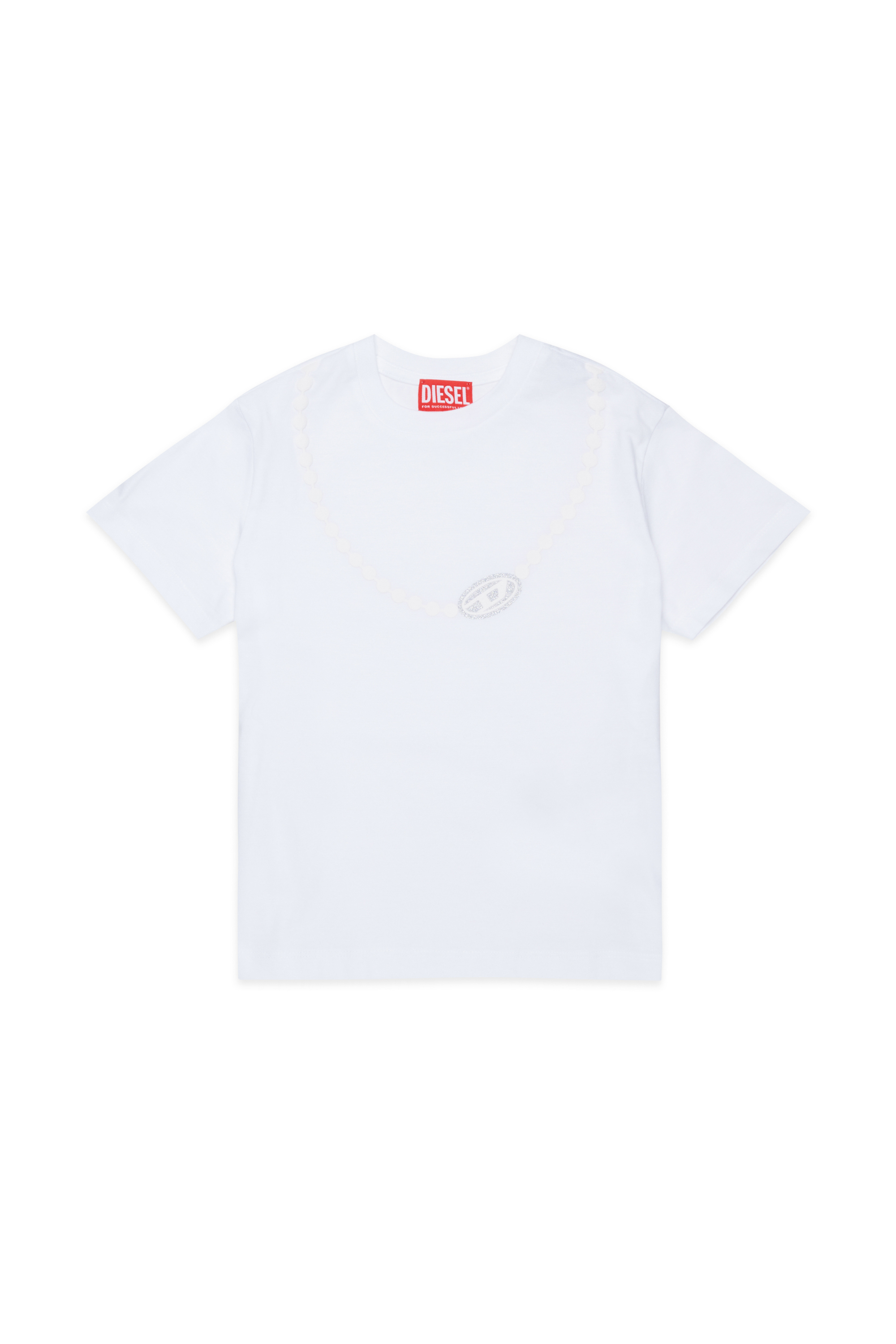 Diesel - TICLA, Camiseta de algod&oacute;n con estampado de collar Mujer in Blanco - 1