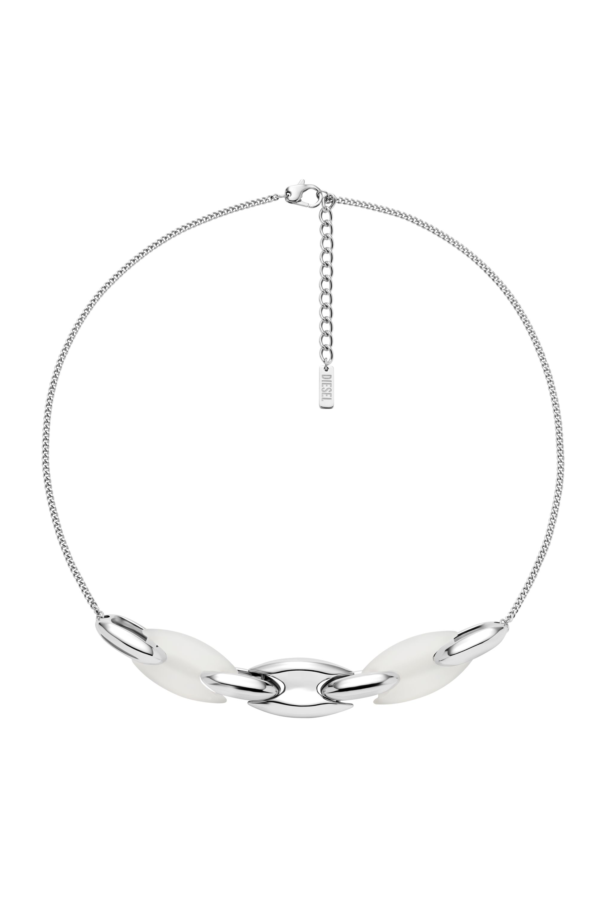 Diesel - DX1616040, Collar de cadena Metamorph de acero inoxidable y silicona Unisex in Plateado - 1