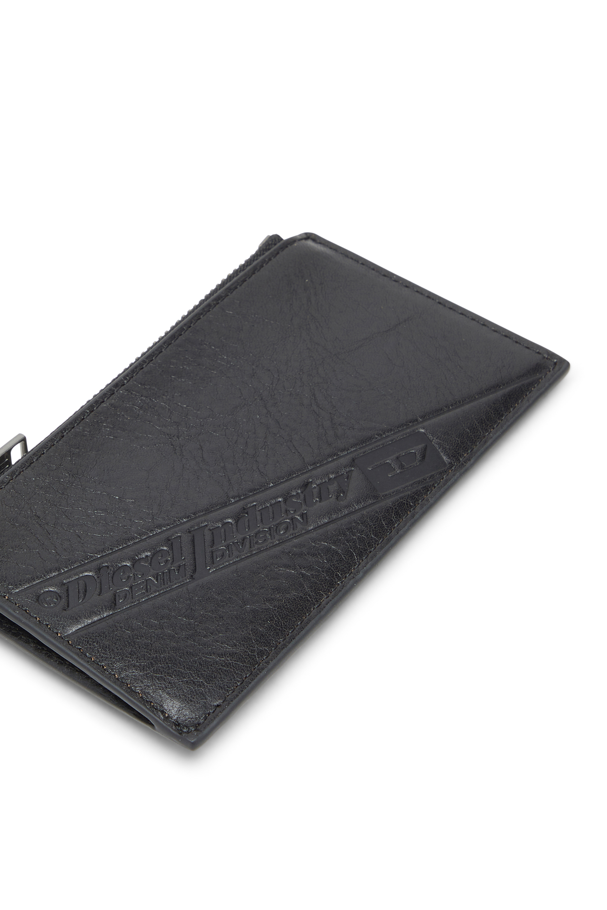 Diesel - FLAG-D CARD HOLDER III, Tarjetero de cuero con cierre de cremallera Hombre in Negro - 4