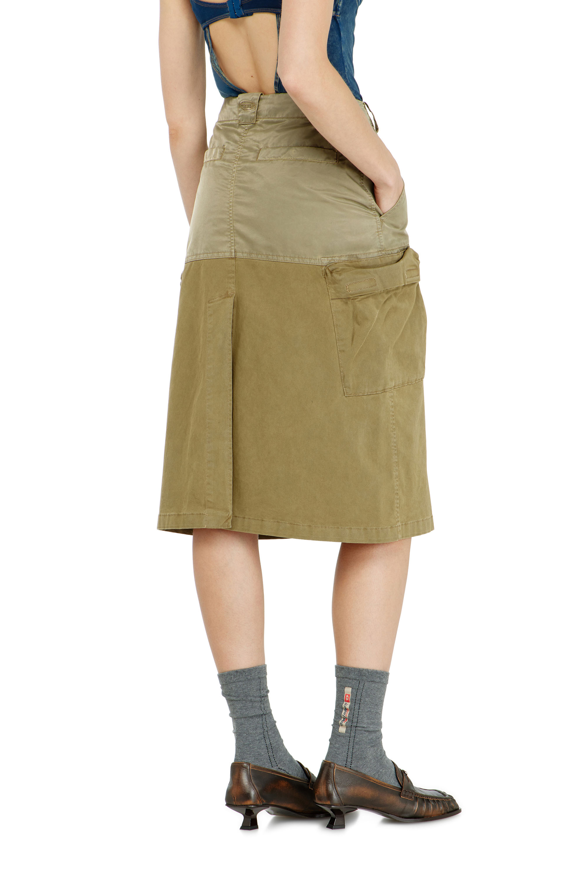 Diesel - O-DELE, Falda cargo midi de algod&oacute;n y nailon Mujer in ToBeDefined - 4