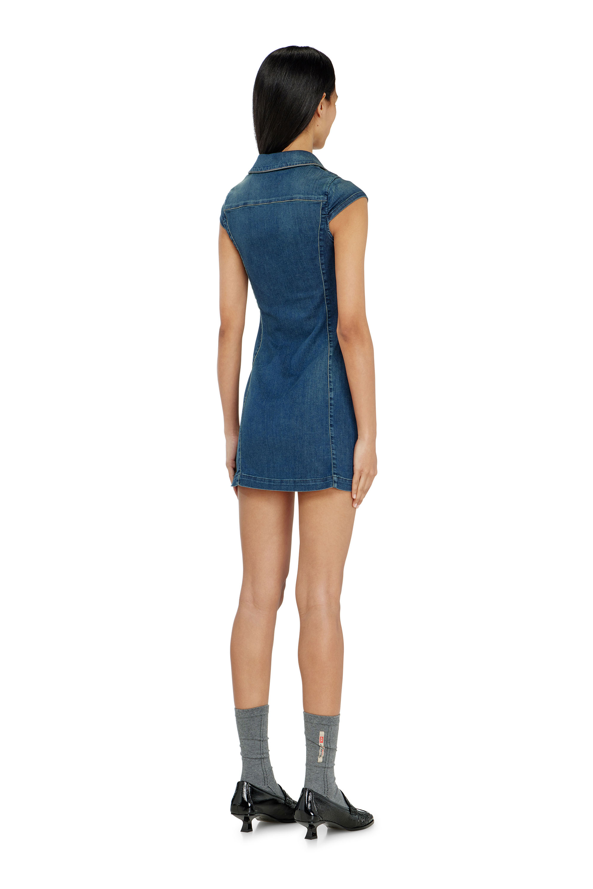 Diesel - DE-LORVYN-S, Vestido camisero denim con cremallera completa Mujer in ToBeDefined - 3
