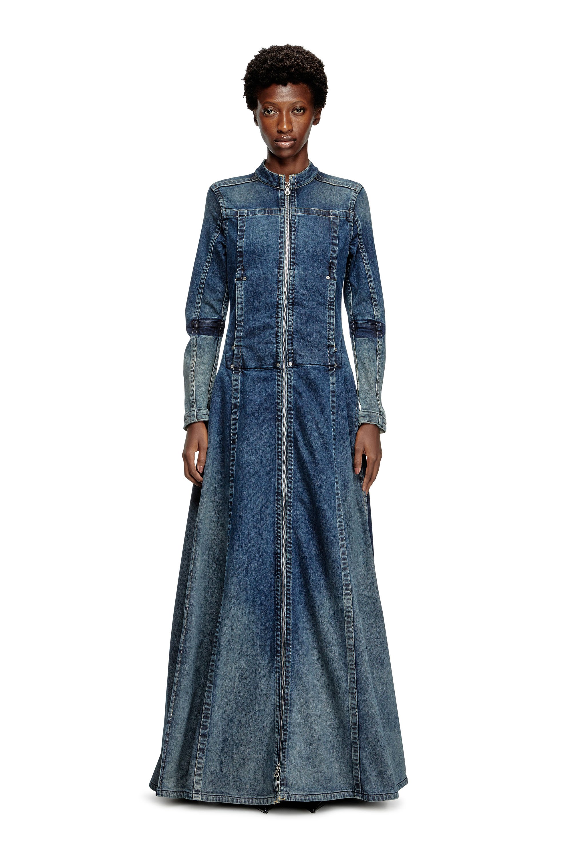 Diesel - DE-RO1-RE-FSG, Maxivestido en Rehab Denim Mujer in Azul marino - 3