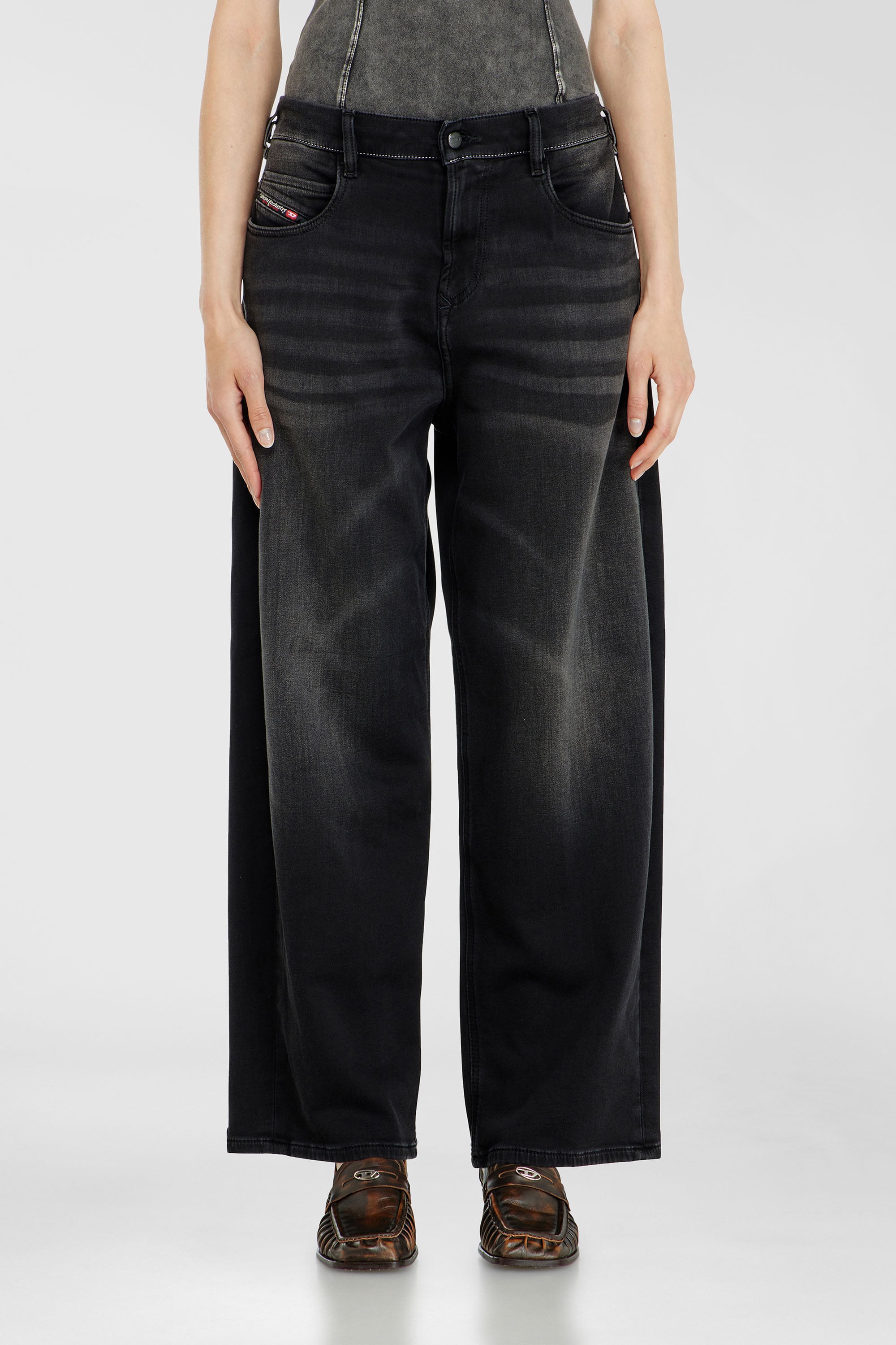 Diesel - Relaxed 2097 D-Enim-M Joggjeans&reg; 09P90 Unisex, Negro/Gris oscuro - 2