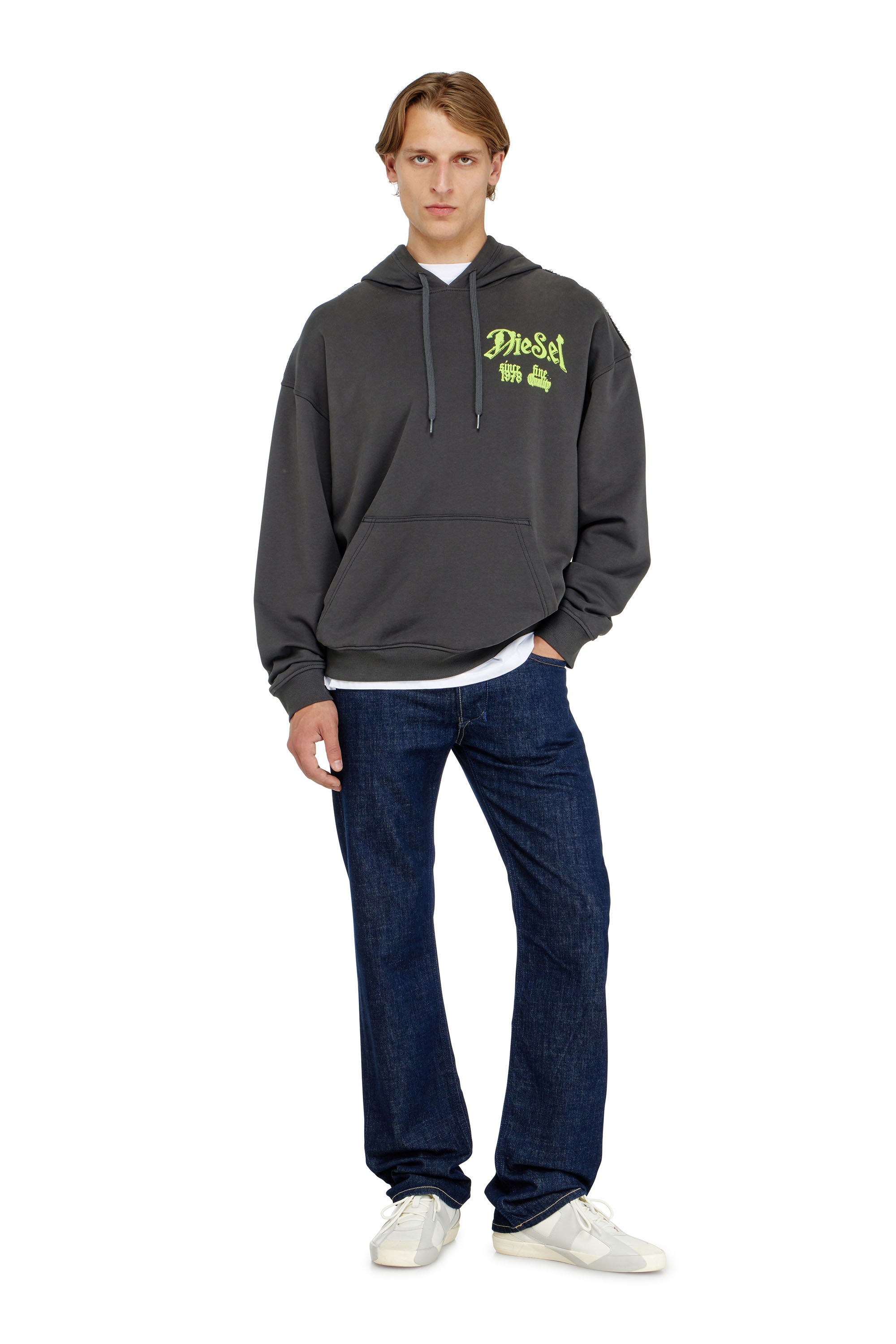 Diesel - S-BOXT-HOOD-AA2, Sudadera de algod&oacute;n con gr&aacute;ficos flocados Hombre in ToBeDefined - 2
