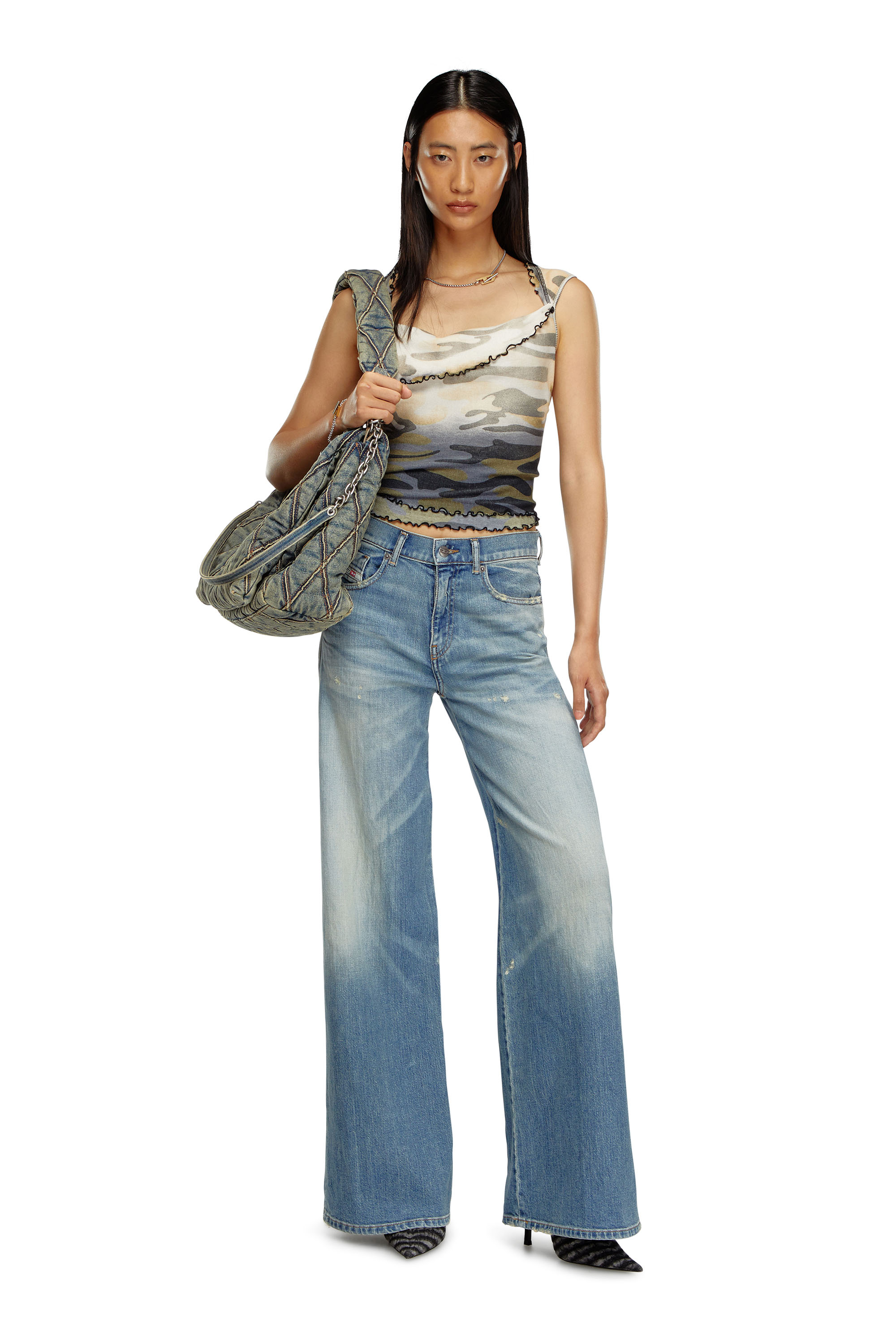 Diesel - Flare Jeans 1978 D-Akemi 09J44 Mujer, Azul medio - 1