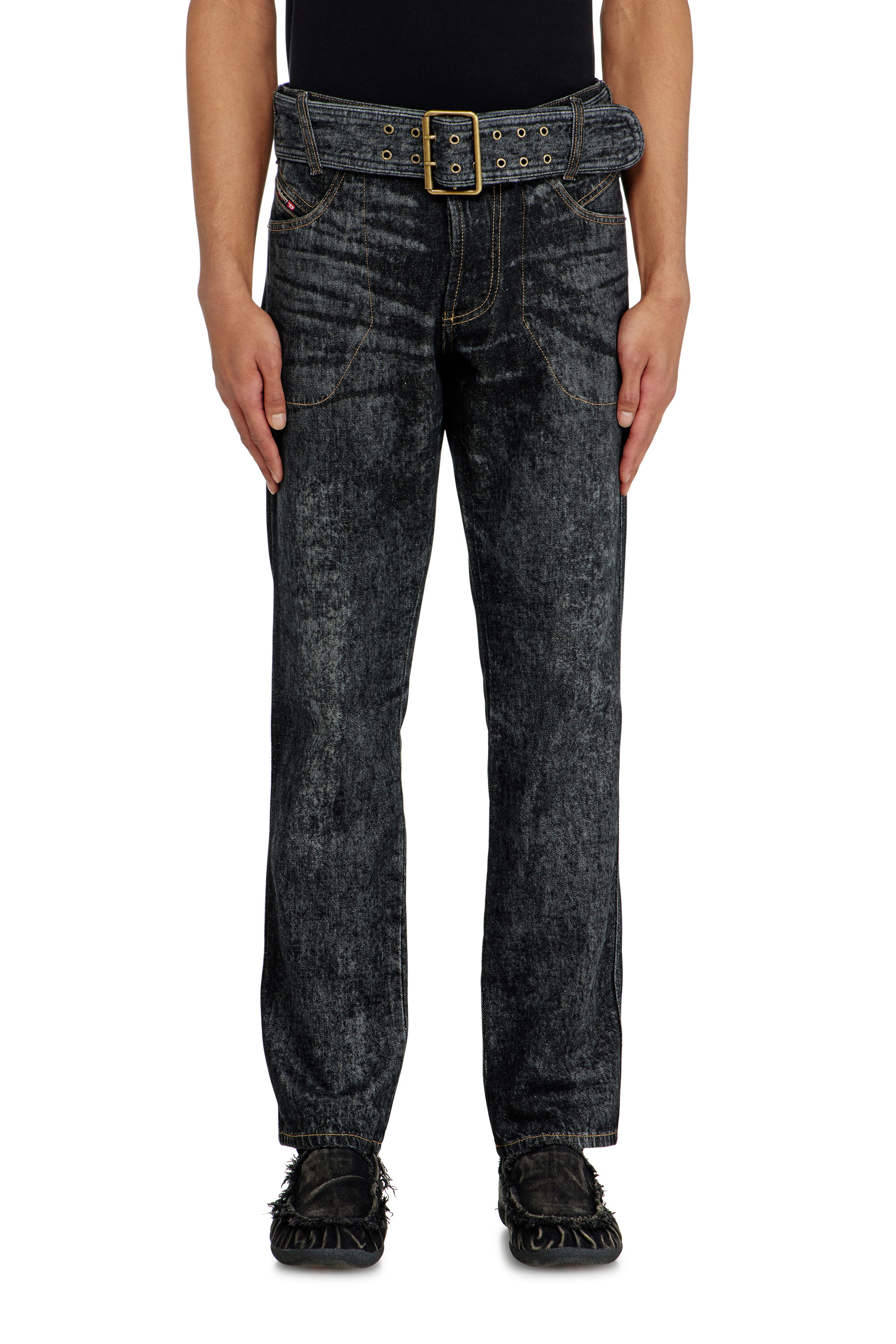 Diesel - Slim Jeans D-Villus 09Q24 Hombre, Negro/Gris oscuro - 4