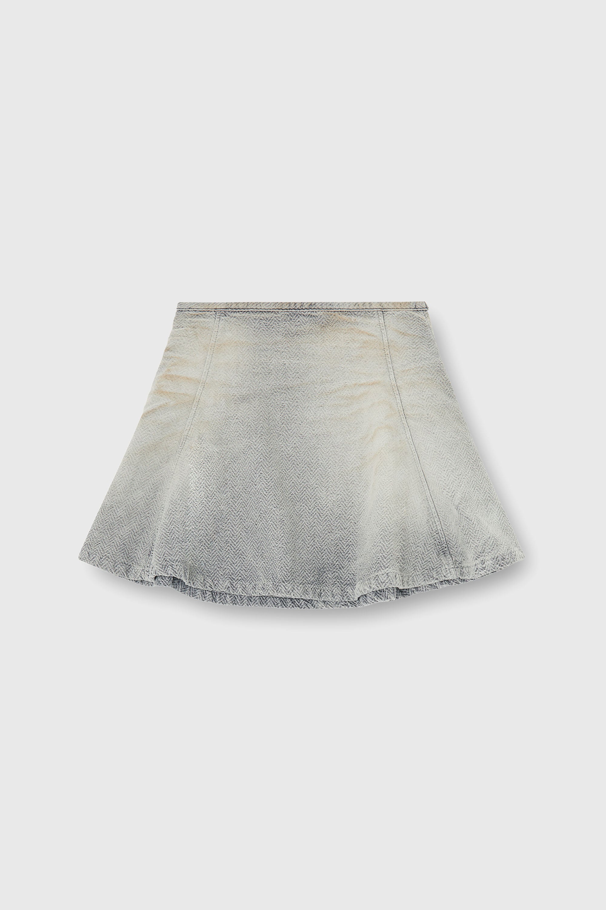 Diesel - DE-RAINE, Falda de denim espiguilla desgastado Mujer in Gris - 2