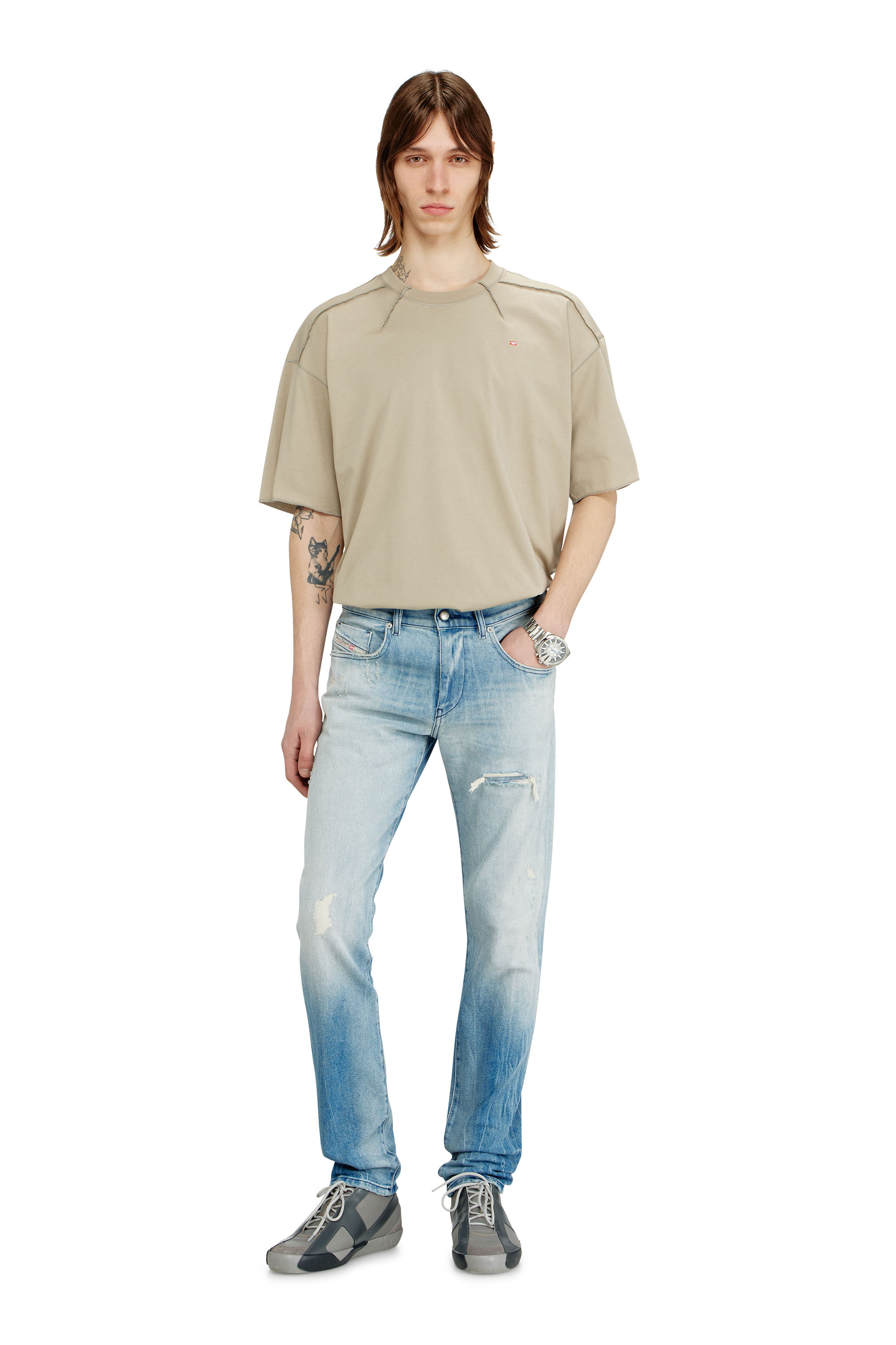 Diesel - Slim Jeans 2019 D-Strukt 09N38 Hombre, Azul Claro - 1