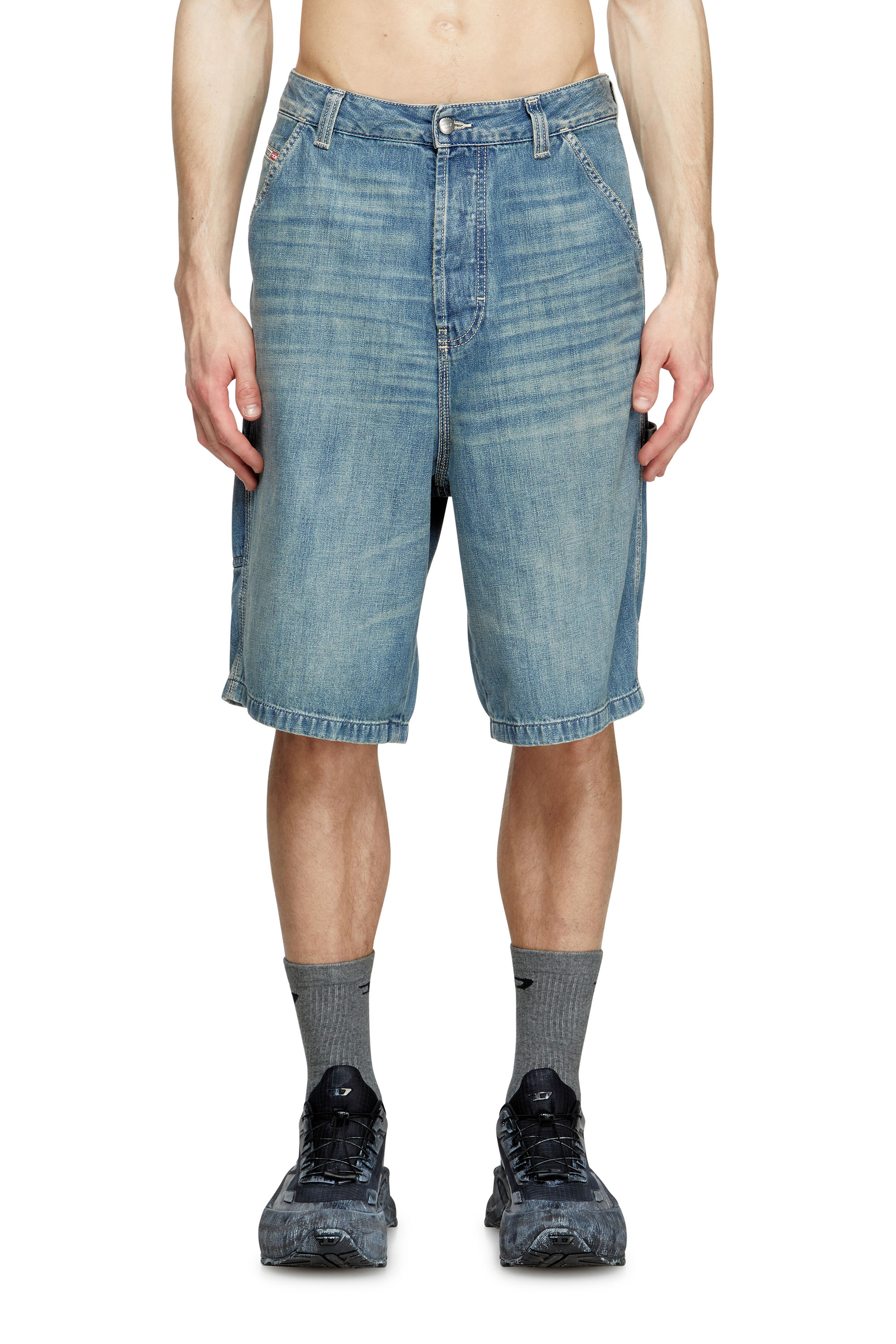 Diesel - D-LIVERY-W-SHORT, Pantalones cortos de denim de estilo utility Hombre in Azul marino - 1