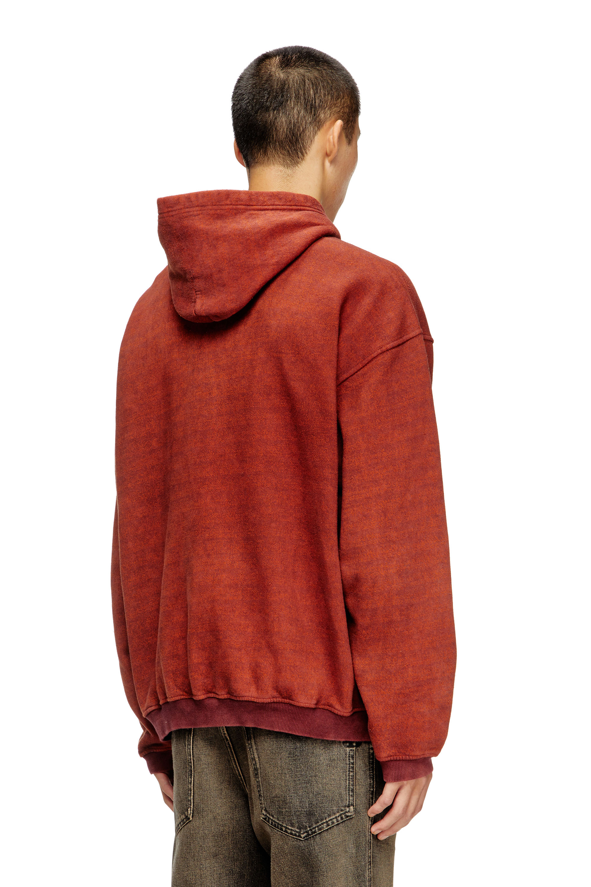 Diesel - S-KAI, Sudadera con capucha de algodón con bolsillo tipo canguro Hombre in Marrón - 4