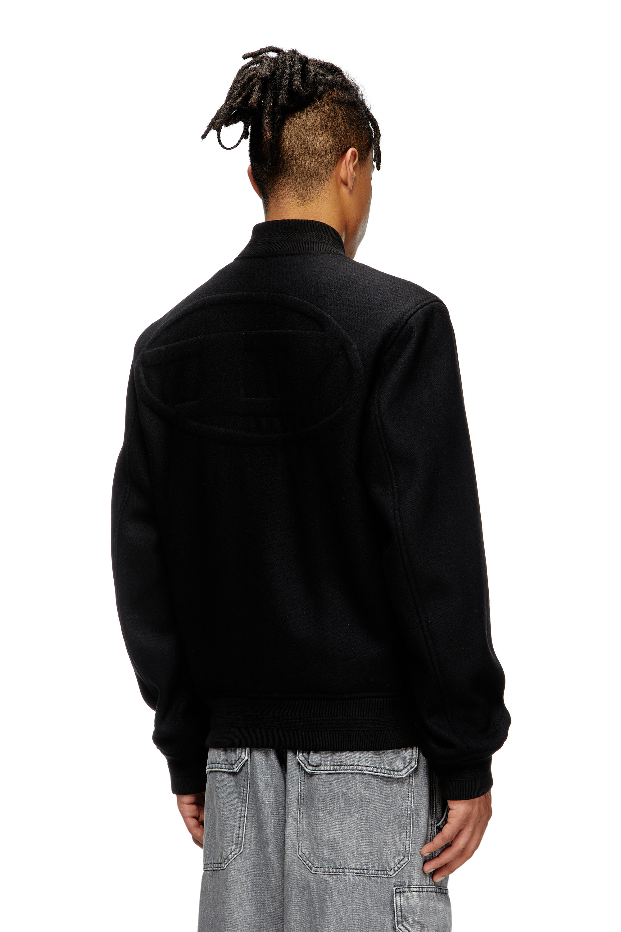 Diesel - J-ARRY, Chaqueta bomber acolchada en mezcla de lana Hombre in Negro - 4
