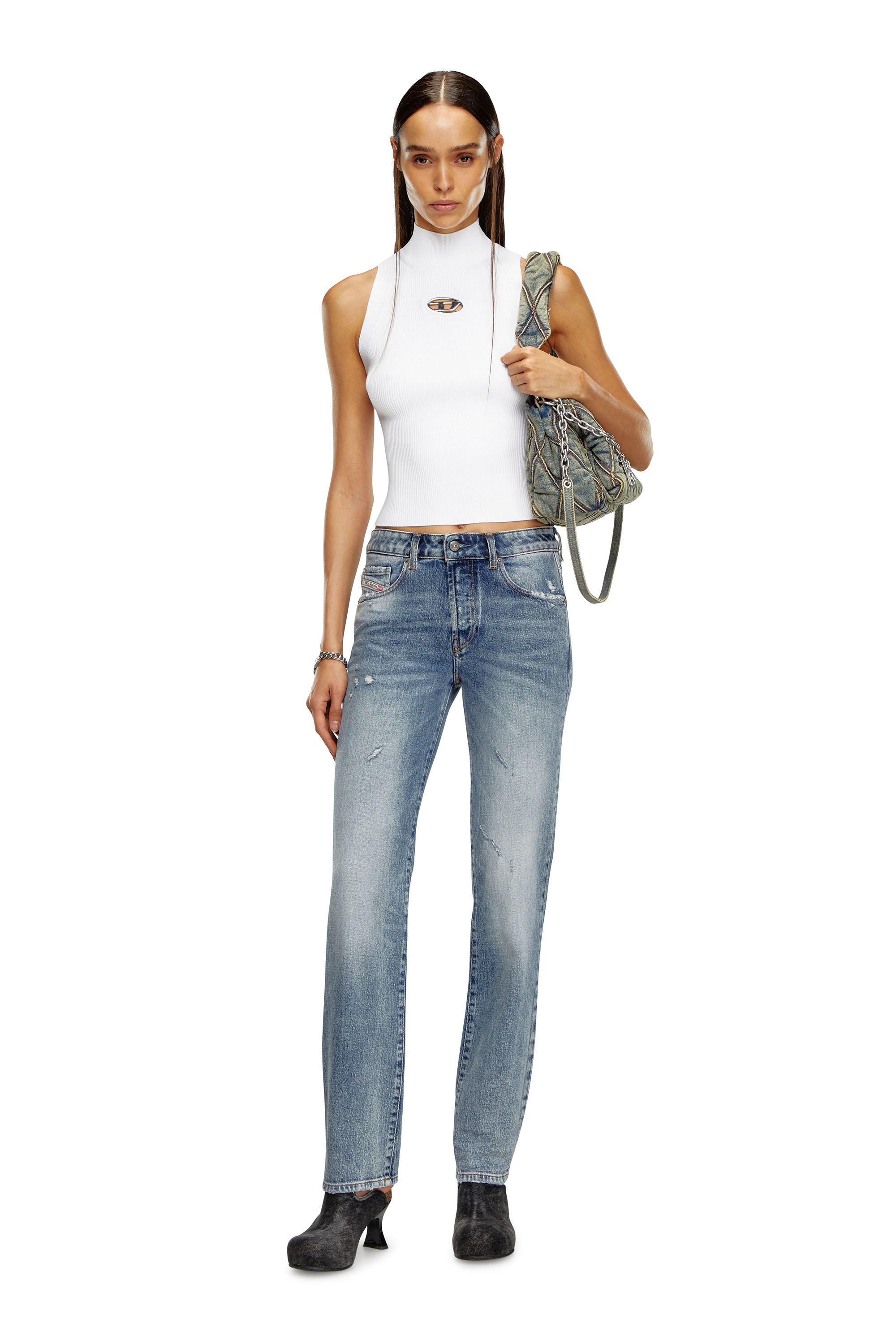 Diesel - Straight Jeans 1989 D-Mine 09J57, Mujer Straight Jeans - 1989 D-Mine in Azul marino - Image 2
