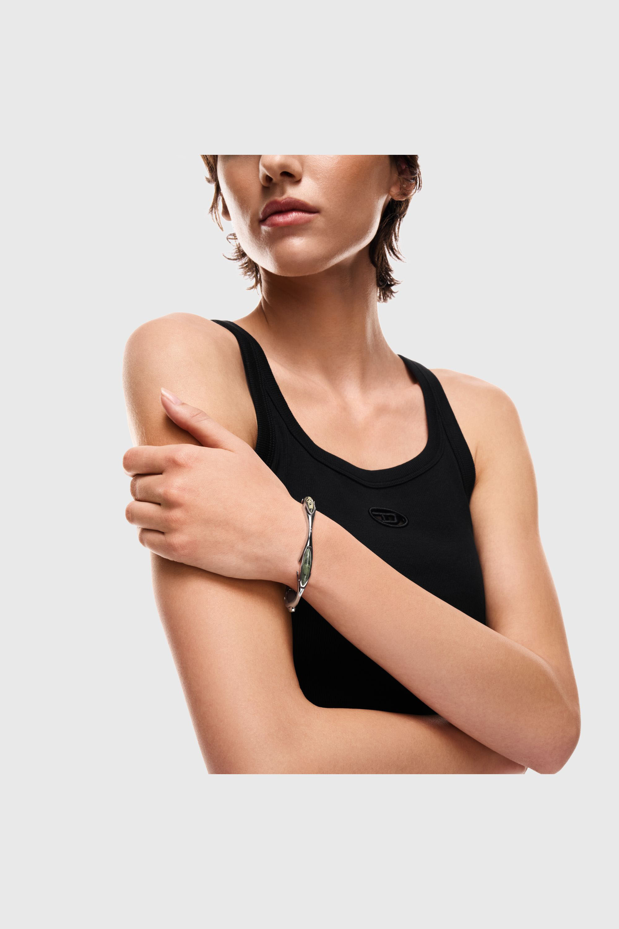 Diesel - DX167840 JEWELLERY, Pulsera tipo brazalete de acero inoxidable Unisex in Plateado - 3