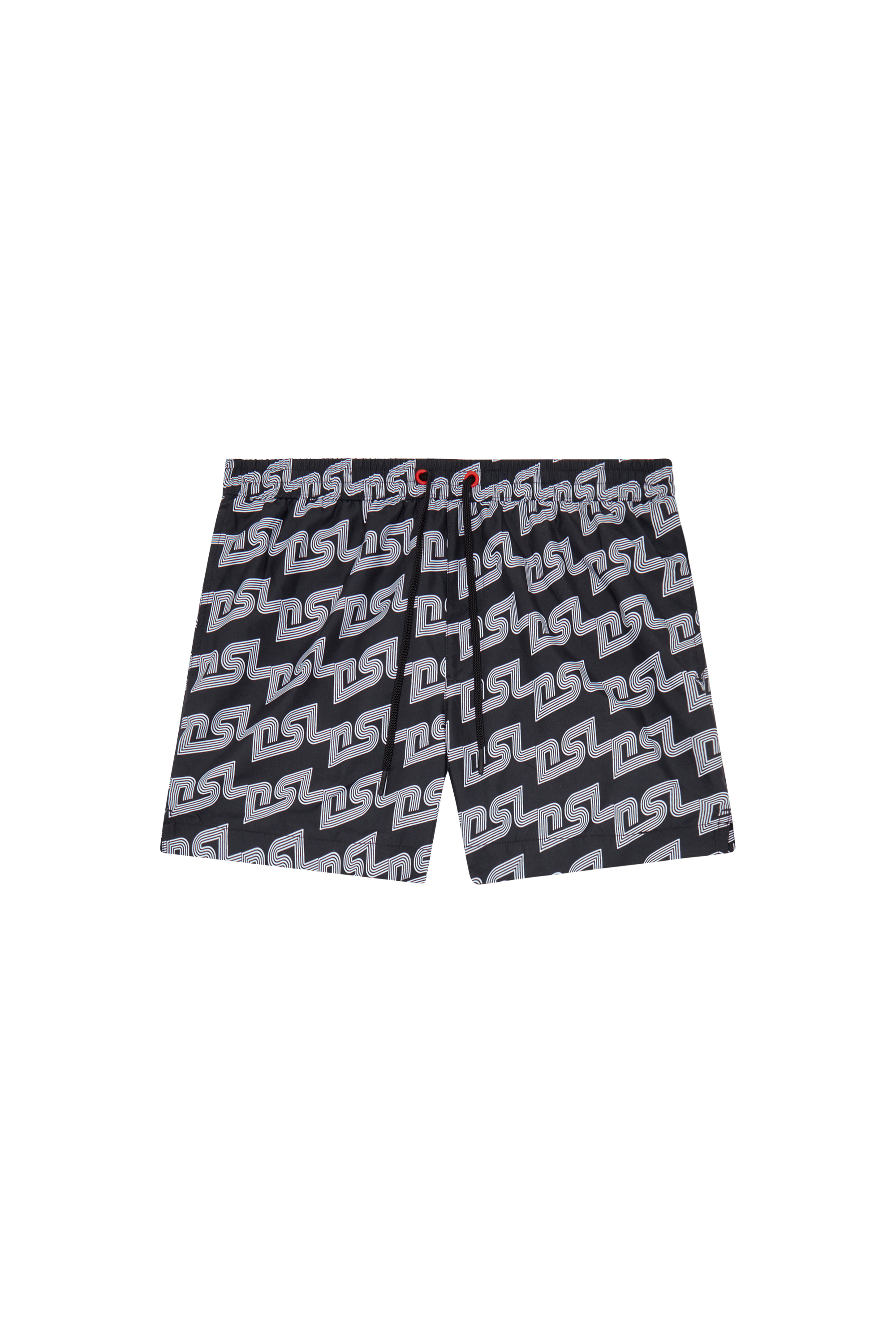 Diesel - BMBX-KEN-37, Man Mid-length swim shorts with DSL print in Black - Image 4
