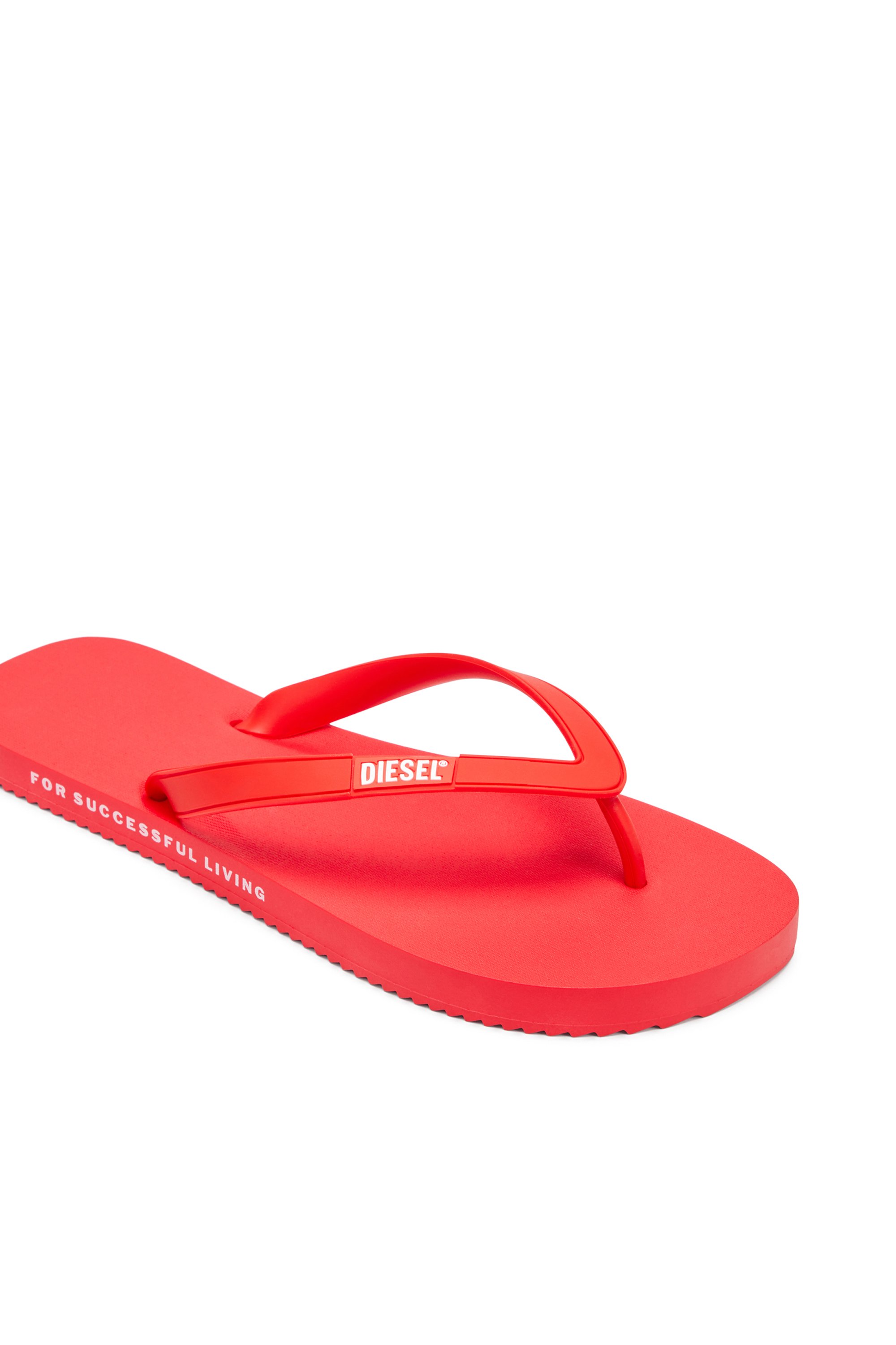 Diesel - SA-RIO W, Sa-Rio-Chancletas de goma Mujer in Rojo - 6