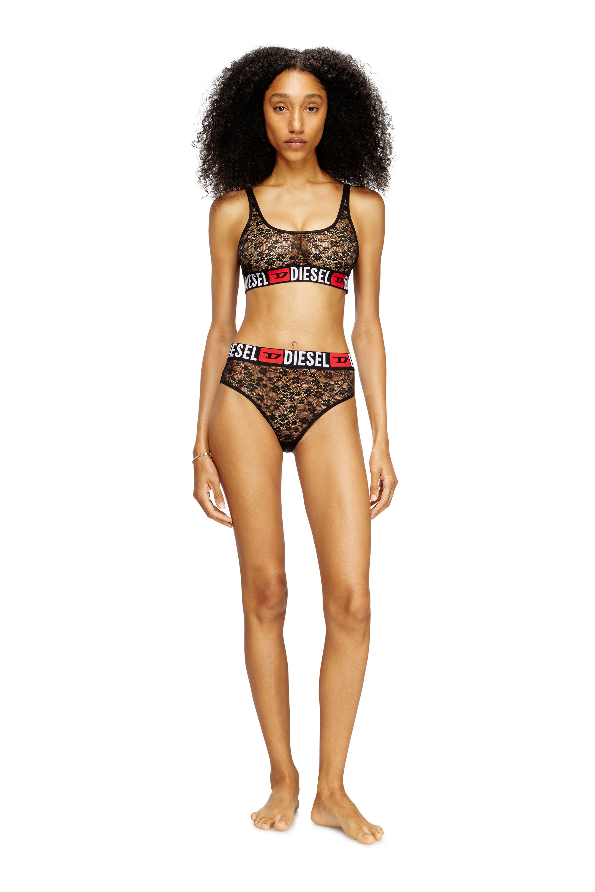 Diesel - UFSB-ORIBA, Bralette de encaje con elástico de logo Diesel Mujer in ToBeDefined - 2