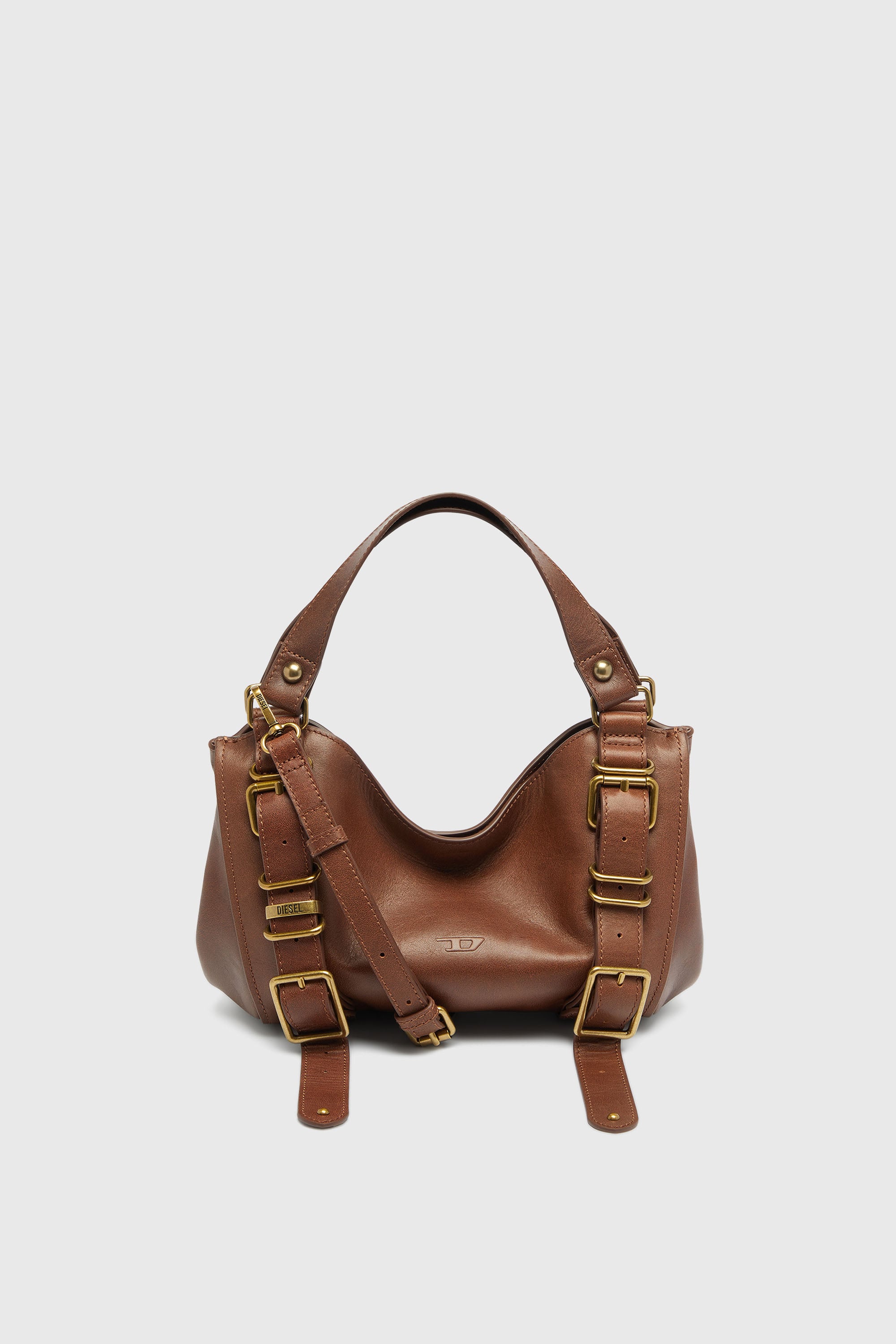 Diesel - D-ONE TOPHANDLE S, D-One-Bolso small con asa superior de piel tratada Mujer in Marr&oacute;n - 2