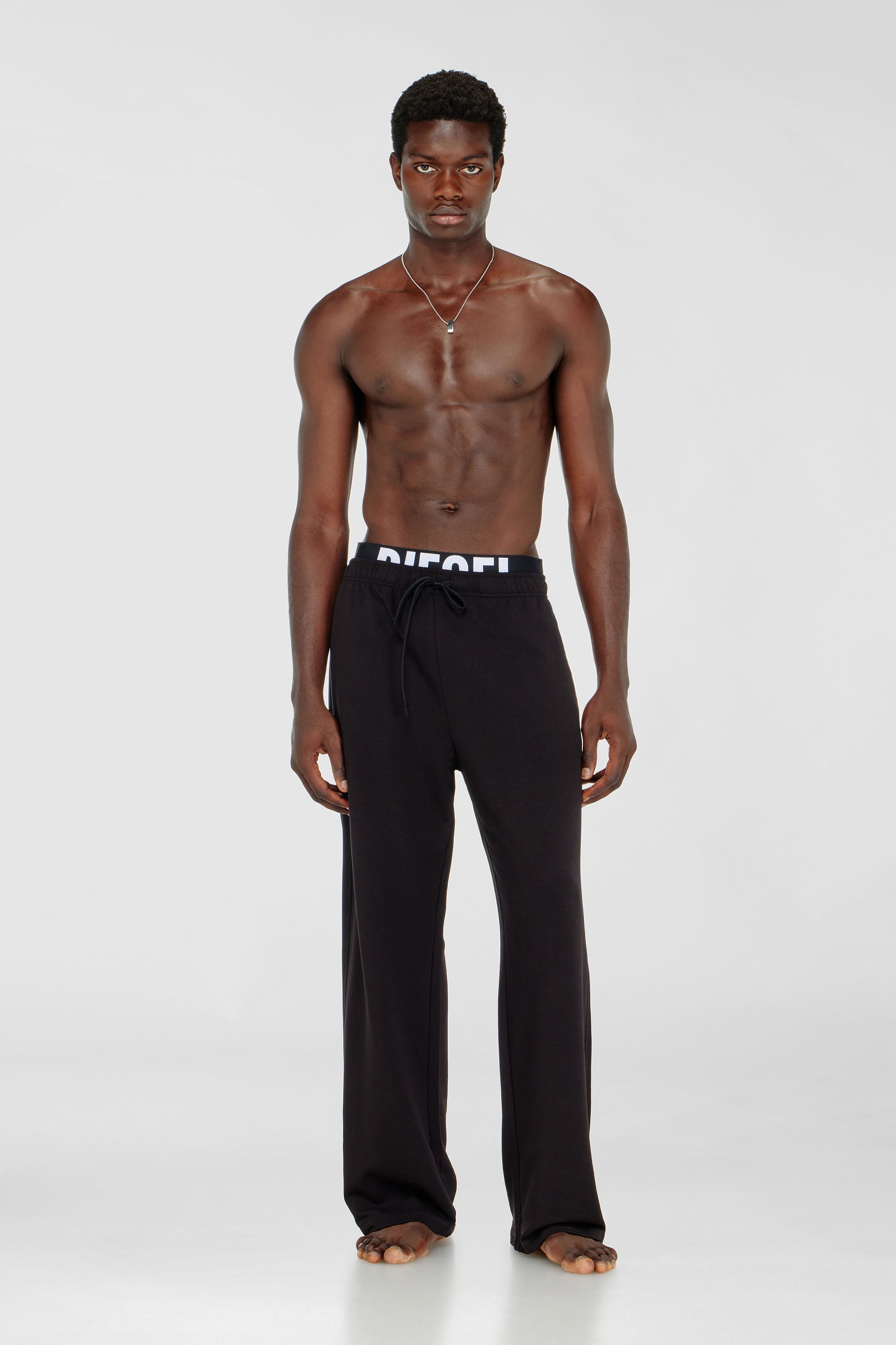 Diesel - BRADLEY-D-POP, Pantal&oacute;n de algod&oacute;n con cintura con logotipo Diesel Hombre in Negro - 2