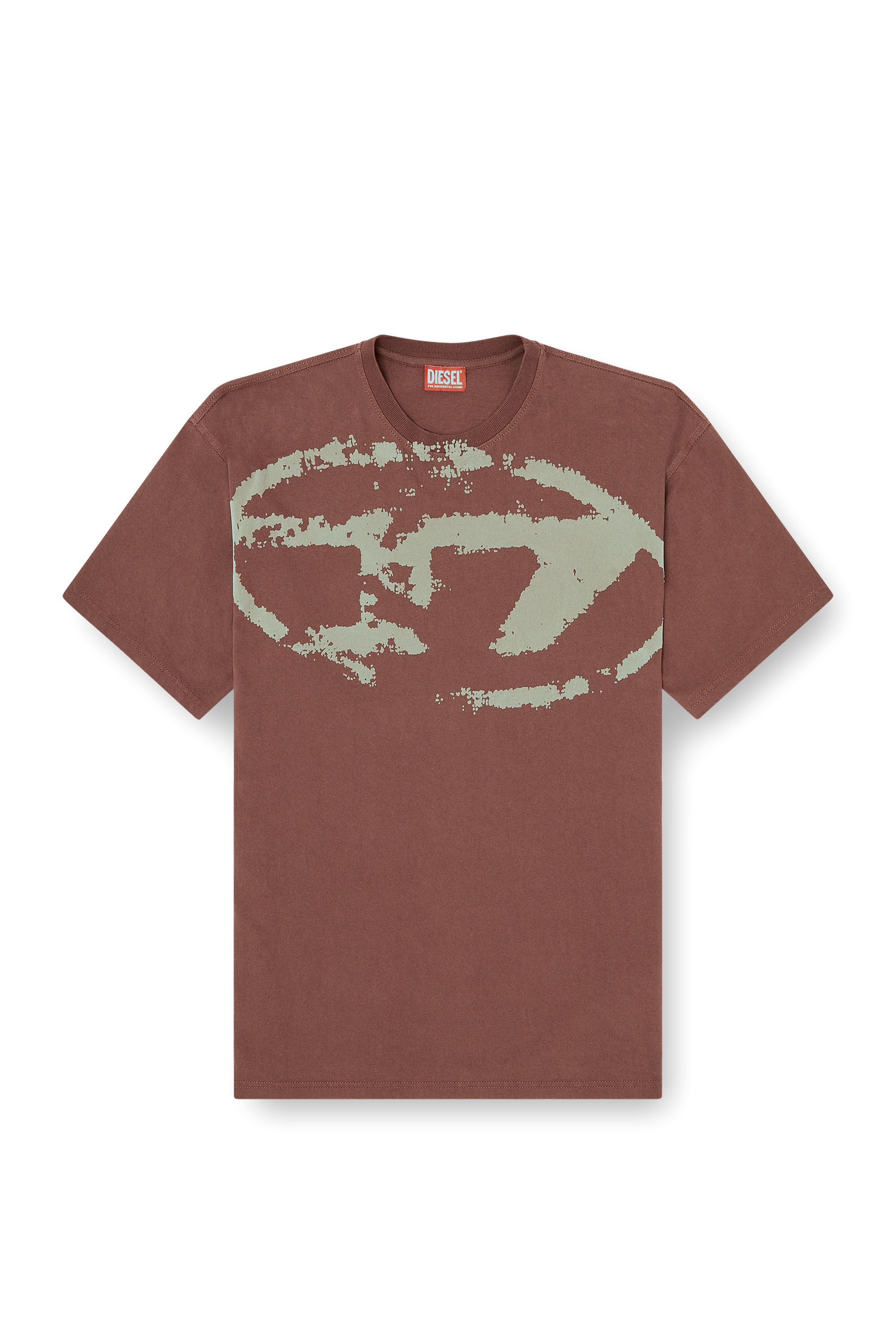 Diesel - T-BOXT-N14, Camiseta con logotipo desgastado en relieve Hombre in Marrón - 3
