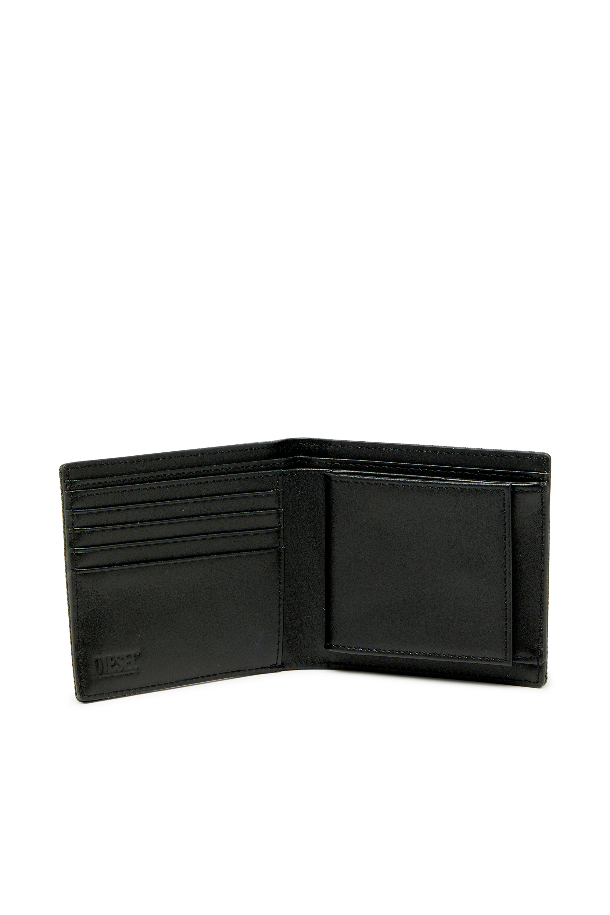 Diesel - D-PACK BI FOLD COIN 3D, Peque&ntilde;a billetera plegable con patch Diesel Hombre in Verde - 3