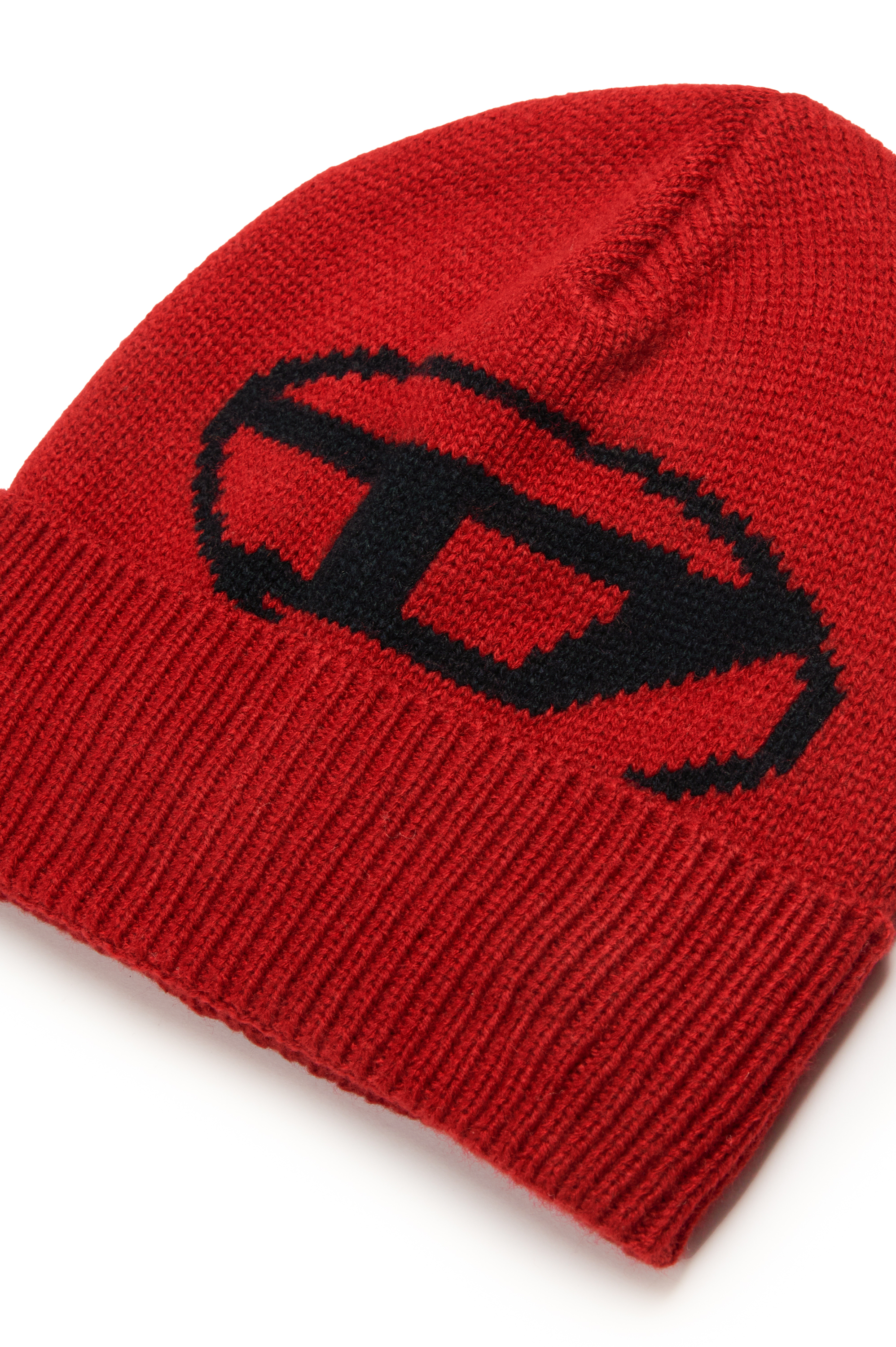 Diesel - FDINLAY, Gorro con logotipo Oval D Unisex in Rojo - 3