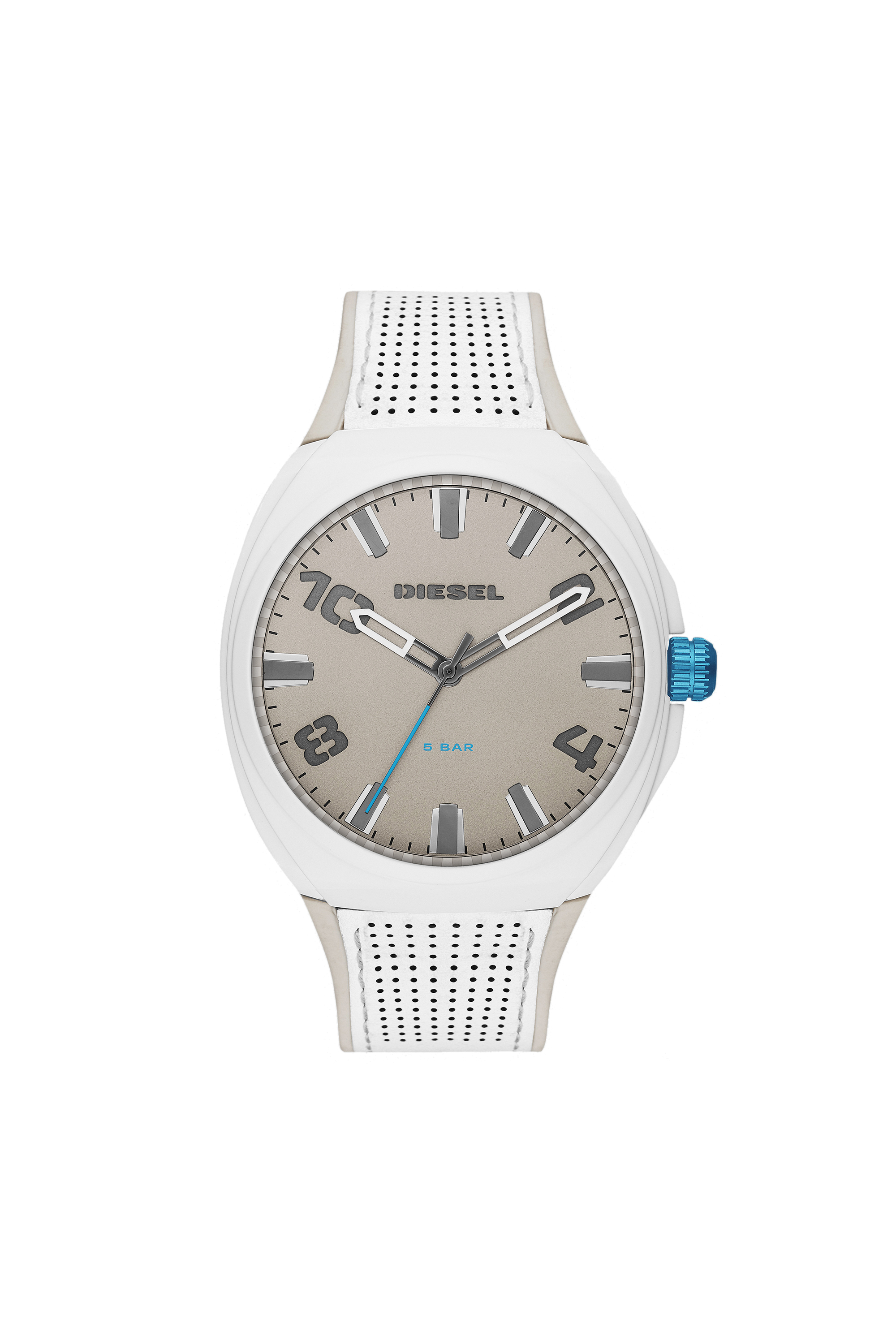 Diesel - DZ1884, Stigg reloj con correa en silicona blanca y gris Hombre in Blanco - 1