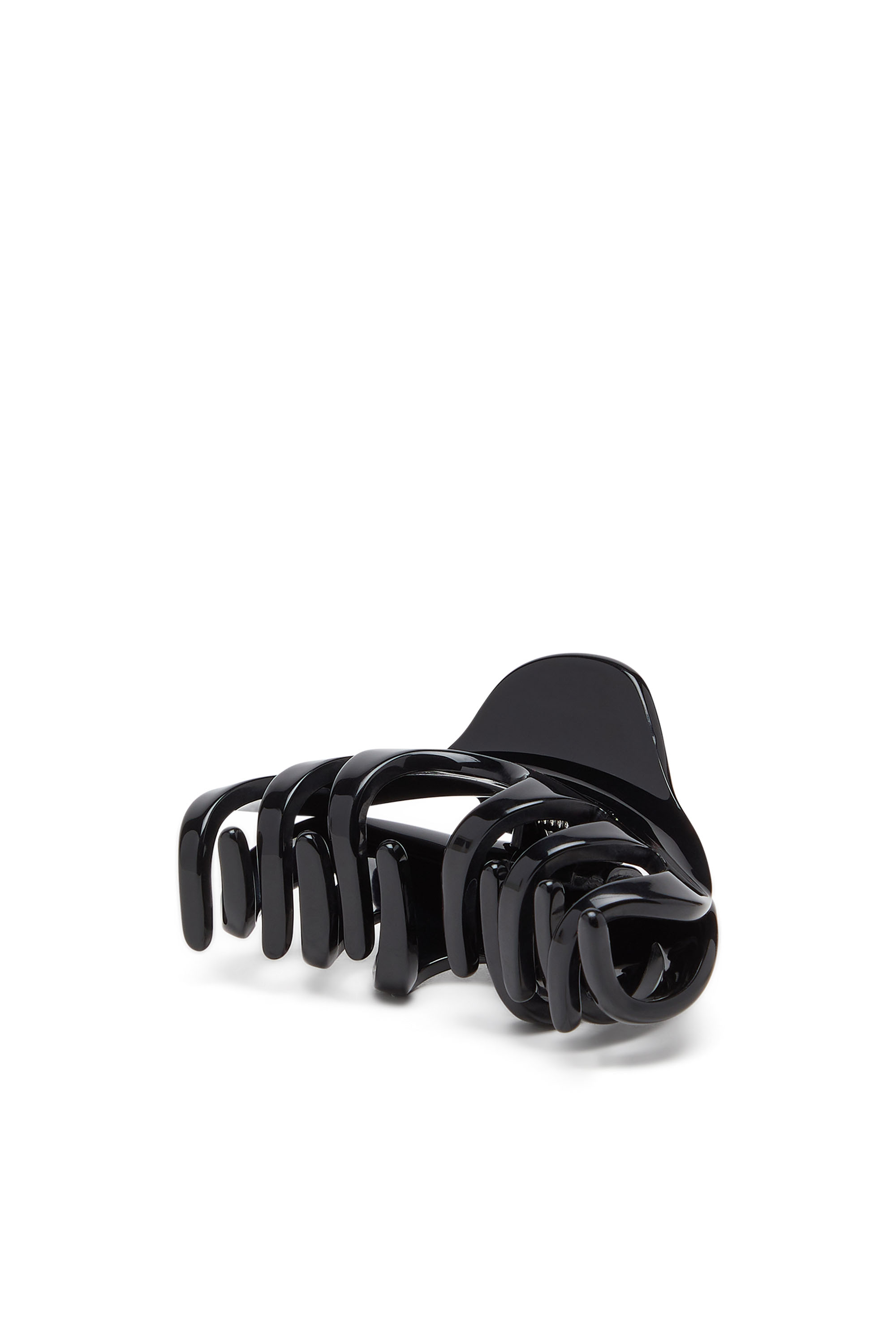 Diesel - TALON CLIP, Clip para el cabello de resina con logo D ovalado Mujer in Negro - 1
