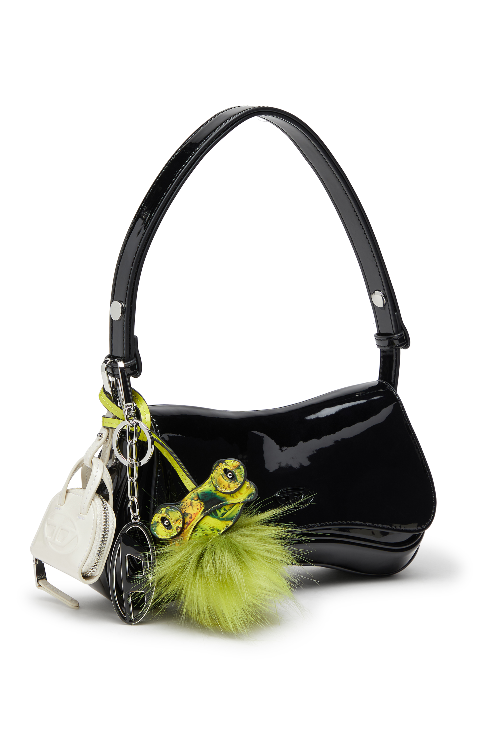 Diesel - 1DR DOME CHARMS, Charm para bolso en naplak arrugado y brillante Mujer in Blanco - 2